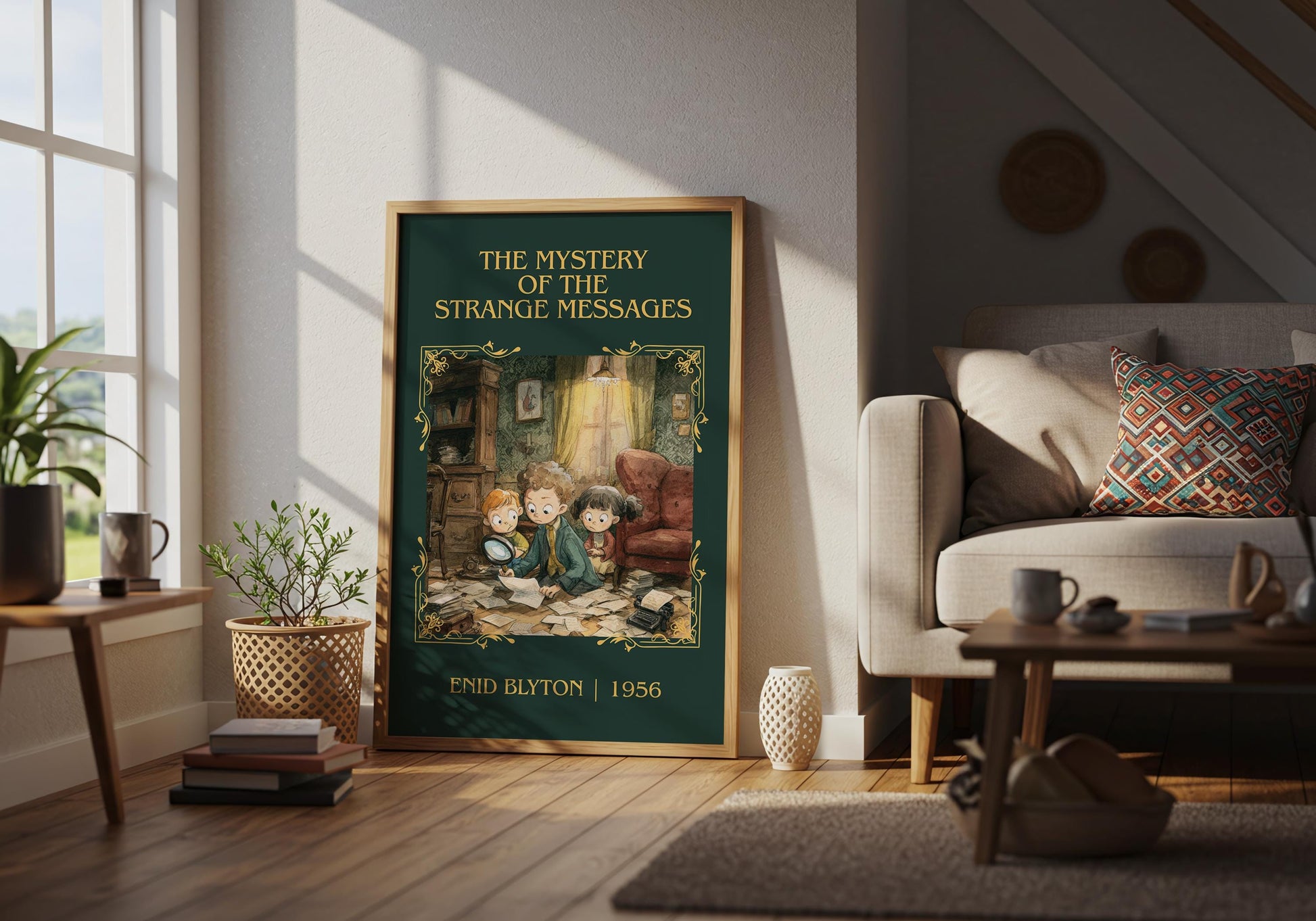 The Mystery Of The Strange Messages by Enid Blyton High Quality Poster Print.Free Delivery Wall Art. Author Book Nook Minimalist Gift