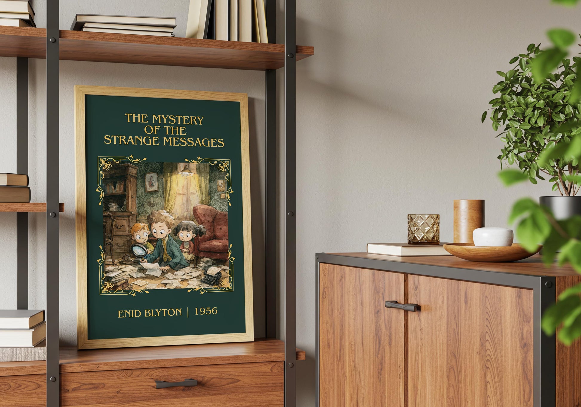 The Mystery Of The Strange Messages by Enid Blyton High Quality Poster Print.Free Delivery Wall Art. Author Book Nook Minimalist Gift