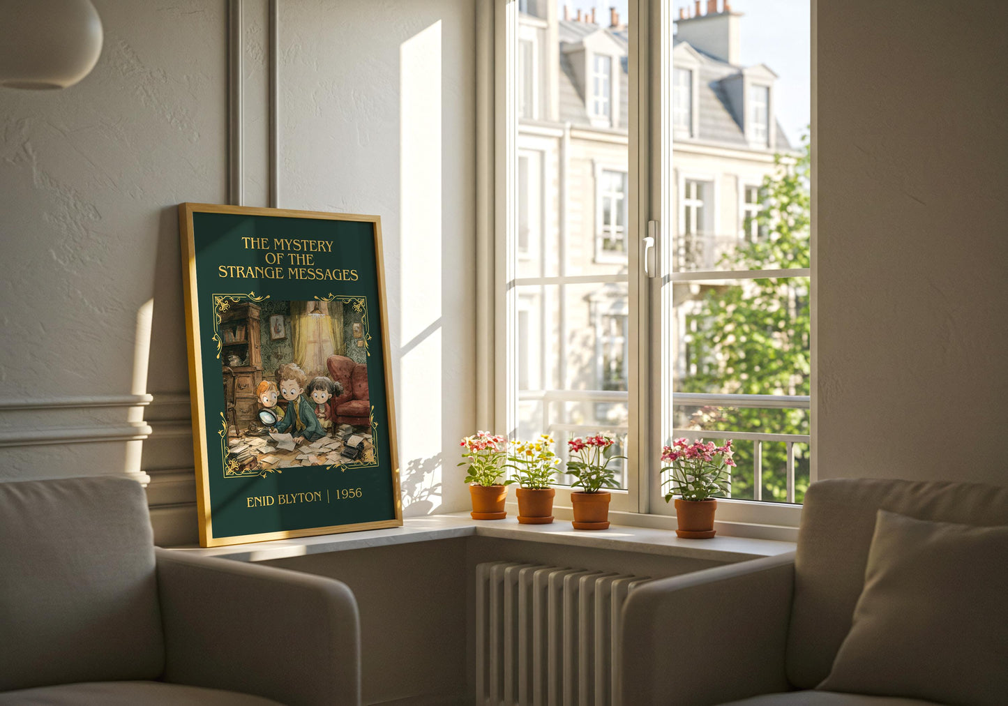 The Mystery Of The Strange Messages by Enid Blyton High Quality Poster Print.Free Delivery Wall Art. Author Book Nook Minimalist Gift