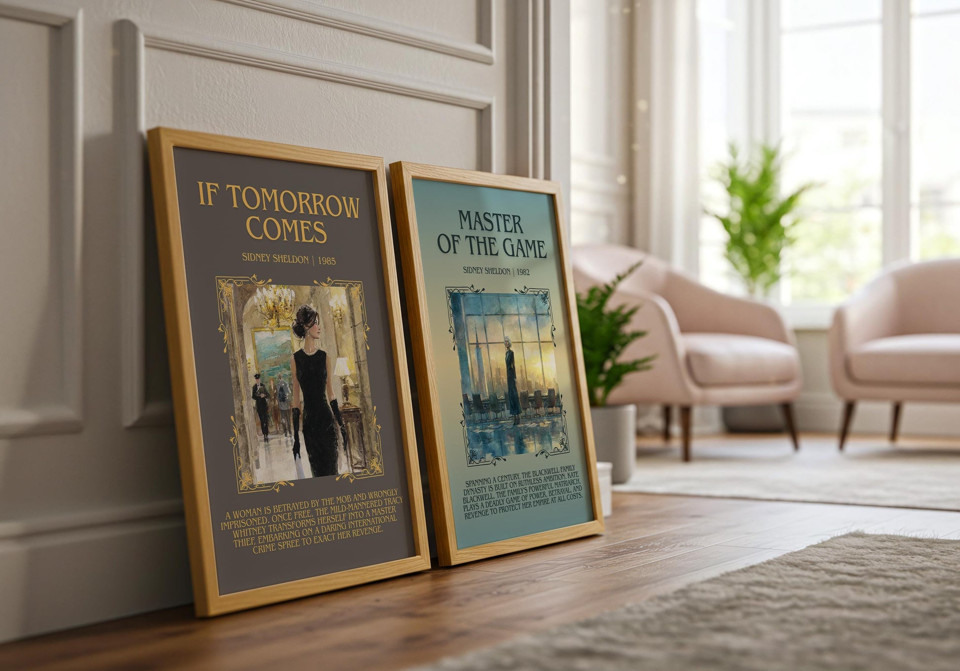 Master Of The Game by Sidney Sheldon Descriptive, High Quality Poster Print.Free Delivery Wall Art.Author&Blurb Book Nook Gift Library Kids