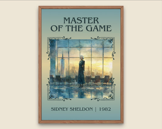 Master Of The Game by Sidney Sheldon High Quality Poster Print. Free Delivery Wall Art. Author&Title Graphic Book Minimalist Kids Book