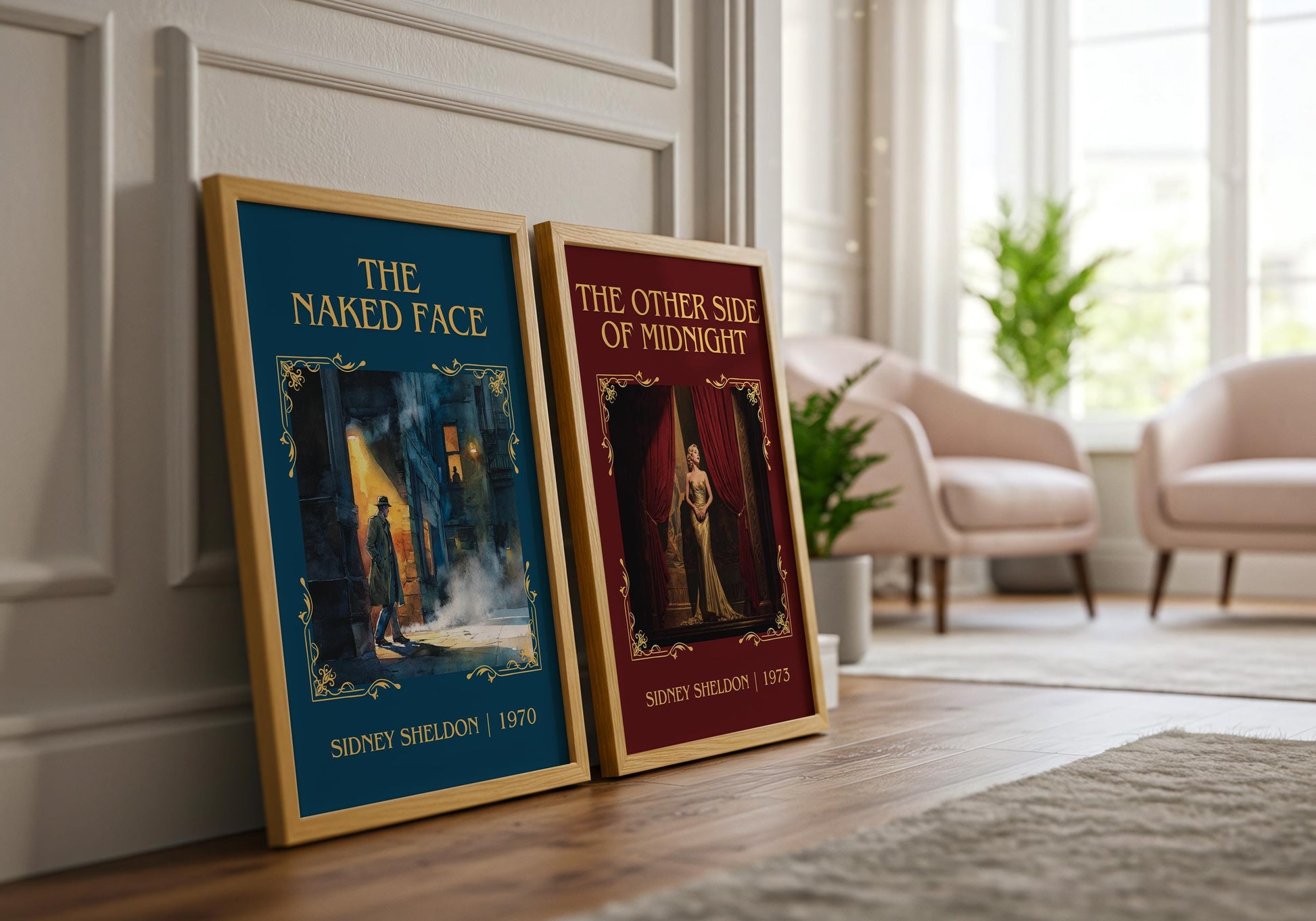 The Otherside Of Midnight by Sidney Sheldon High Quality Poster Print. Free Delivery Wall Art. Author Graphic Book Minimalist Book