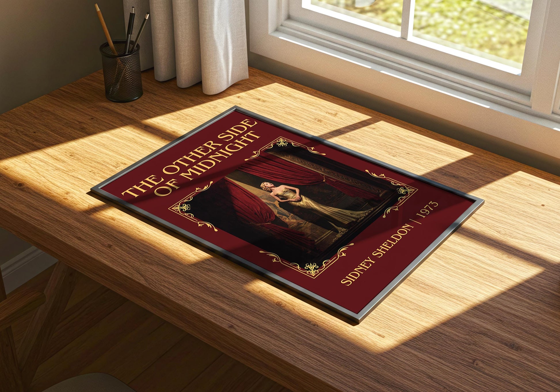 The Otherside Of Midnight by Sidney Sheldon High Quality Poster Print. Free Delivery Wall Art. Author Graphic Book Minimalist Book