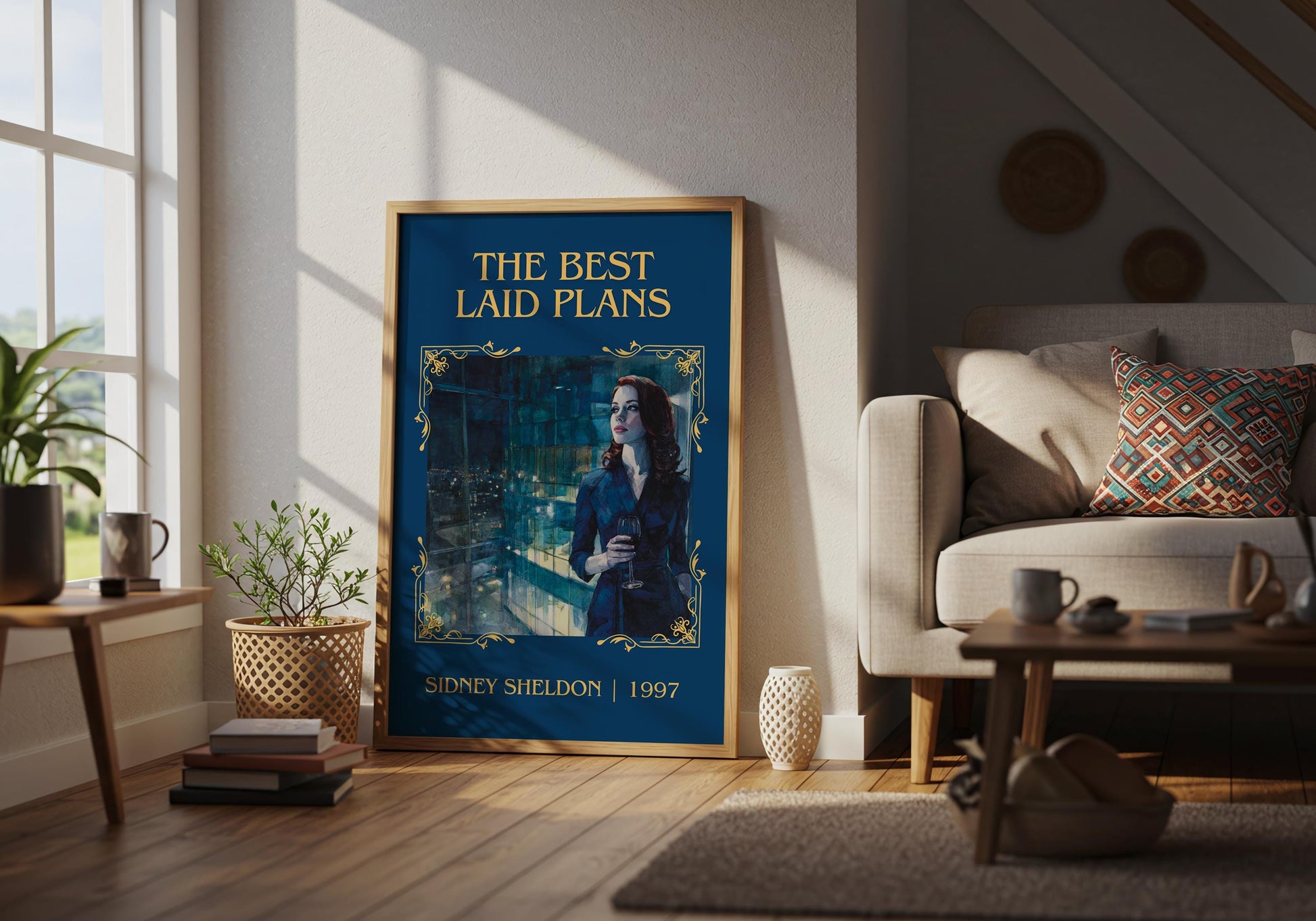 The Best Laid Plans by Sidney Sheldon Descriptive, High Quality Poster. Fast, Free Delivery Wall Art. Minimalist Book Lover Gift Author