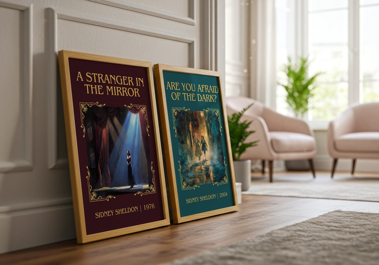 A Stranger In The Mirror by Sidney Sheldon Descriptive, High Quality Poster Print.Free Delivery Wall Art. Author&Blurb Book Nook Library