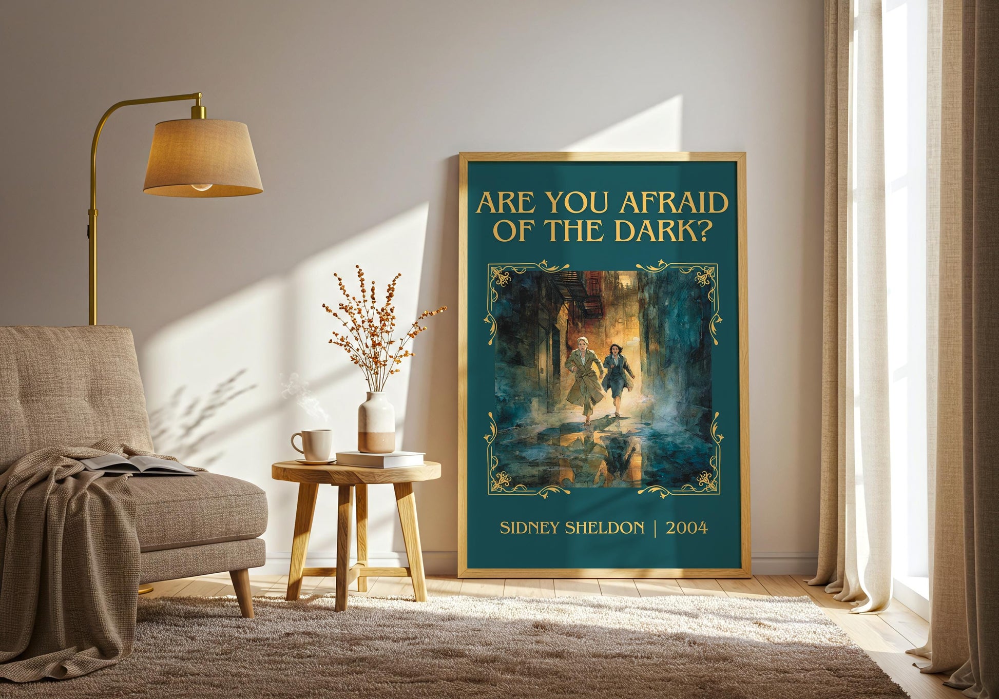 Are You Afraid Of The Dark by Sidney Sheldon Descriptive, High Quality Poster. Free Delivery Wall Art. Minimalist Book Lover Gift Author