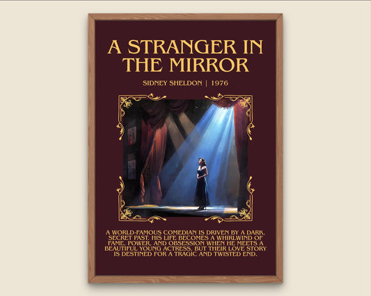 A Stranger In The Mirror by Sidney Sheldon Descriptive, High Quality Poster Print.Free Delivery Wall Art. Author&Blurb Book Nook Library