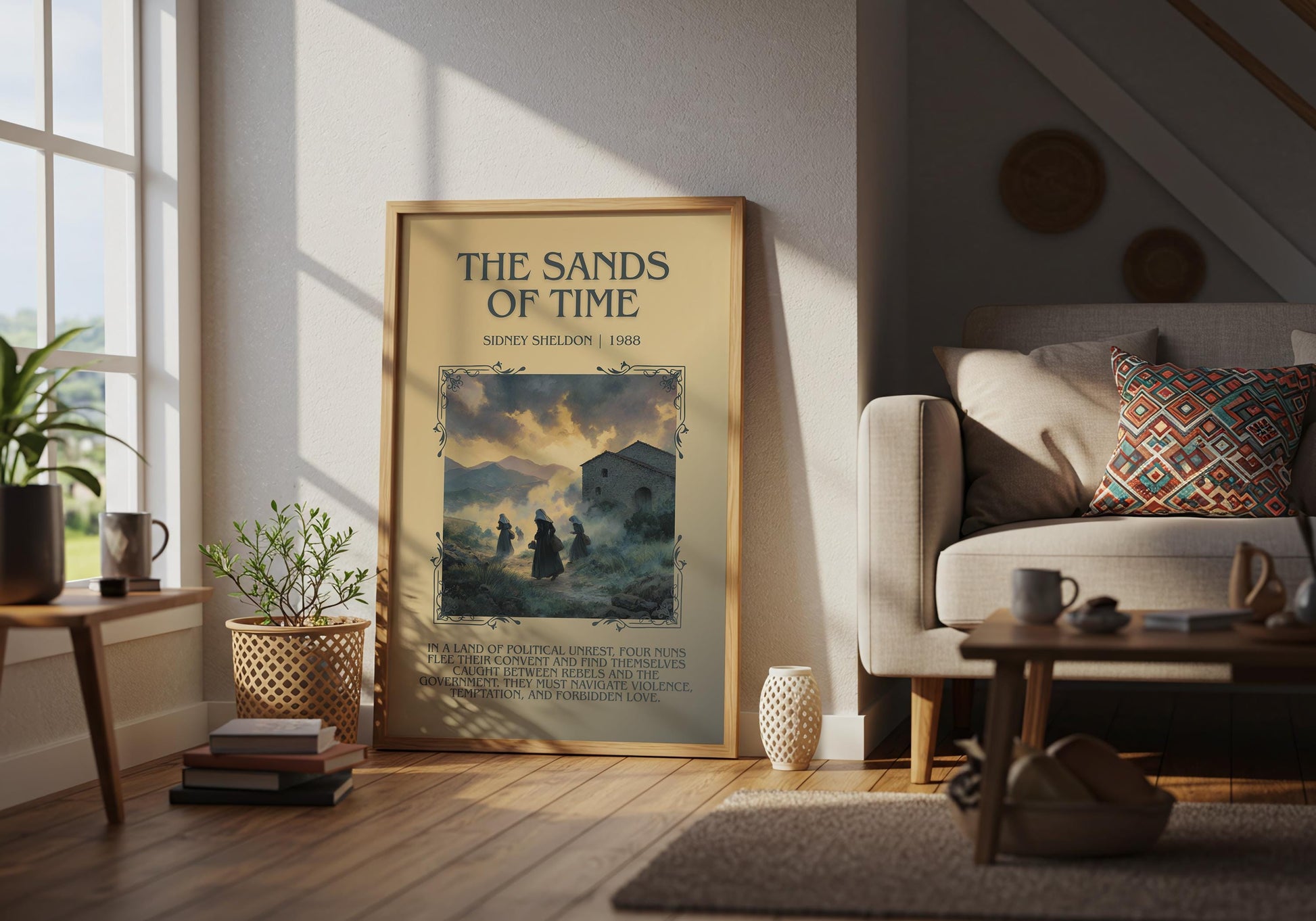 The Sands Of Time by Sidney Sheldon Descriptive, High Quality Poster Print.Free Delivery Wall Art. Author&Blurb Book Nook Library