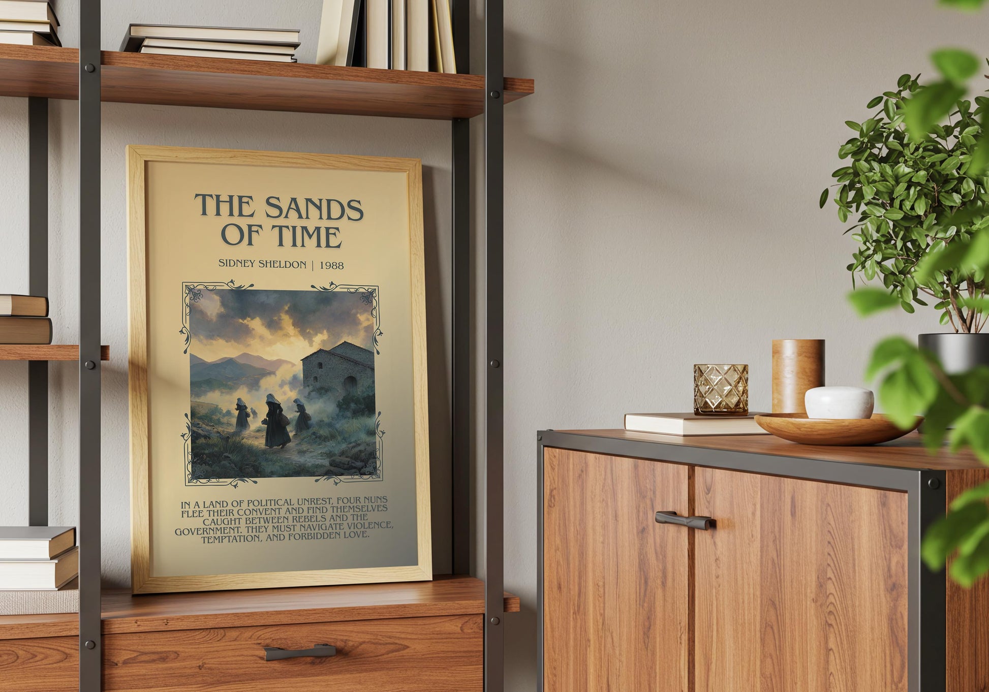 The Sands Of Time by Sidney Sheldon Descriptive, High Quality Poster Print.Free Delivery Wall Art. Author&Blurb Book Nook Library