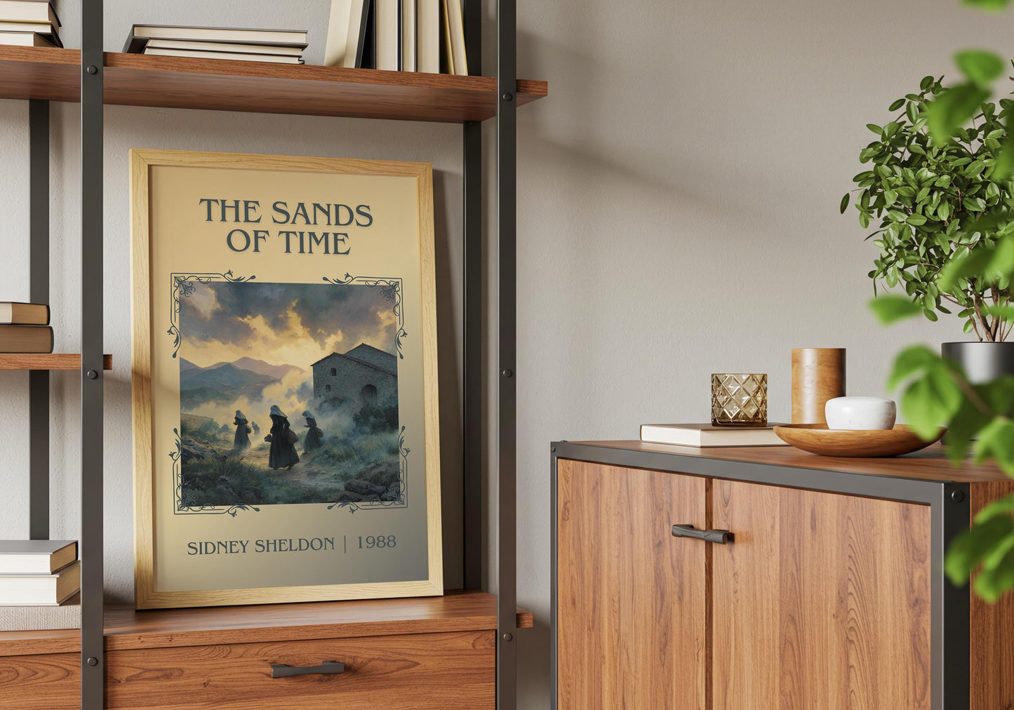 The Sands Of Time by Sidney Sheldon Descriptive, High Quality Poster. Free Delivery Wall Art. Minimalist Book Lover Gift Author