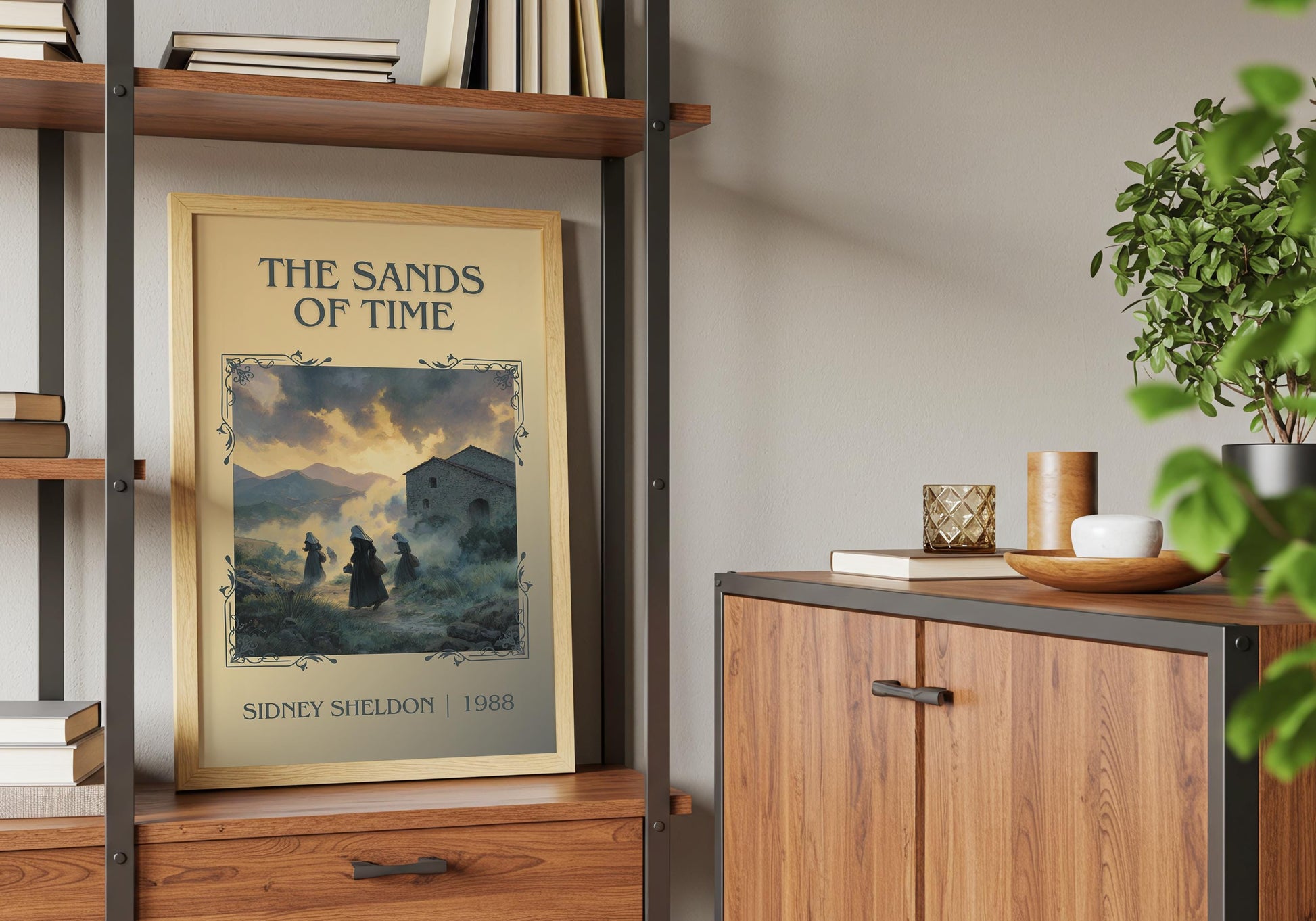 The Sands Of Time by Sidney Sheldon Descriptive, High Quality Poster. Free Delivery Wall Art. Minimalist Book Lover Gift Author