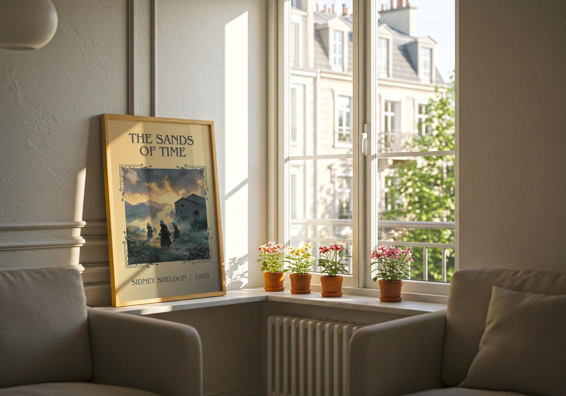 The Sands Of Time by Sidney Sheldon Descriptive, High Quality Poster. Free Delivery Wall Art. Minimalist Book Lover Gift Author