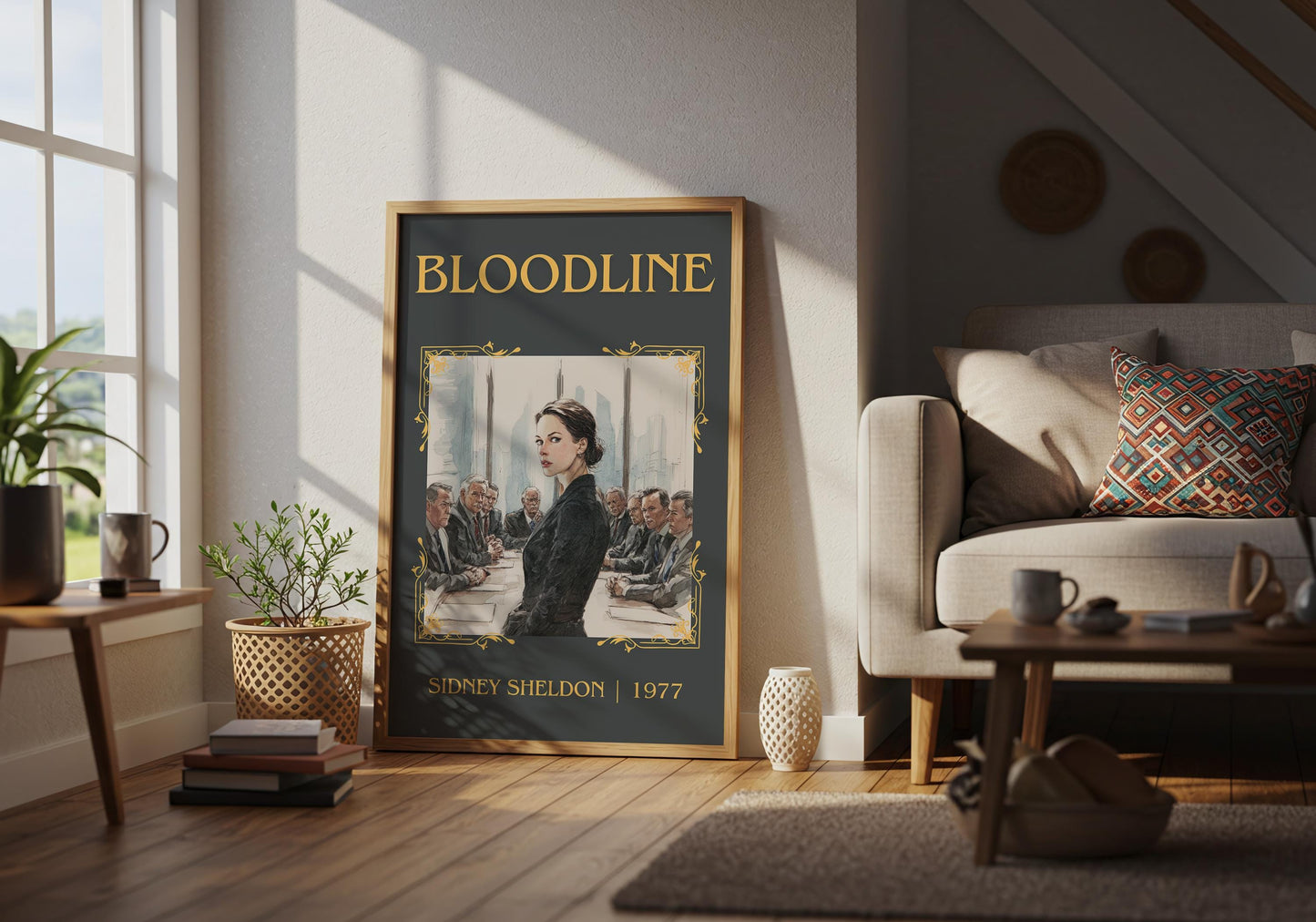 Bloodline by Sidney Sheldon Descriptive, High Quality Poster. Free Delivery Wall Art. Minimalist Book Lover Gift Author