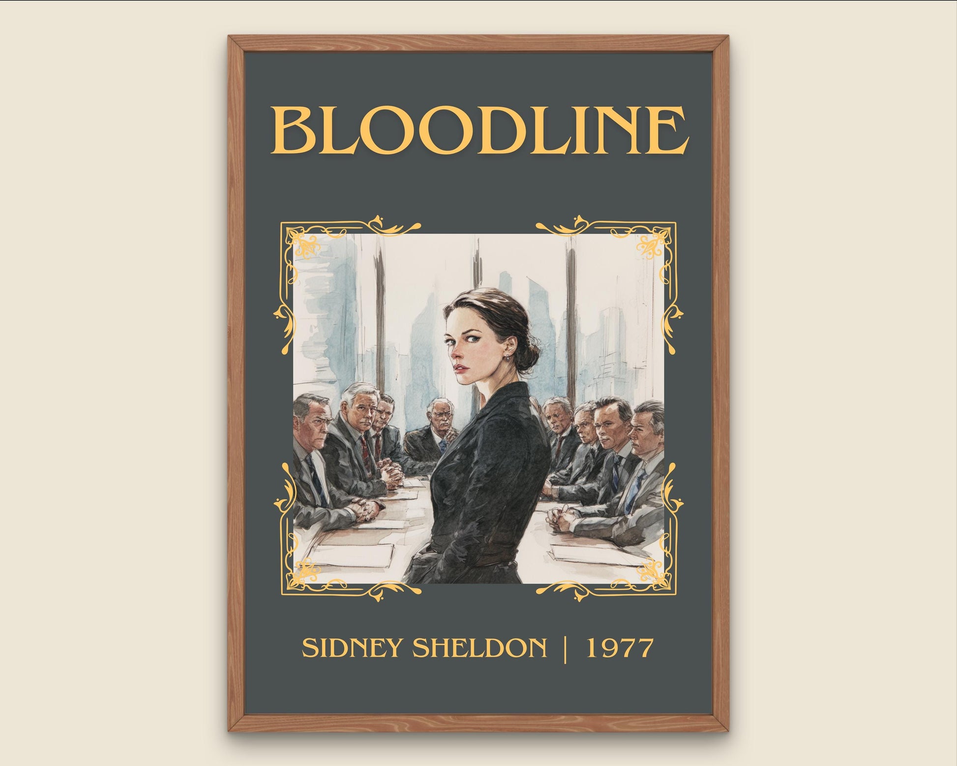 Bloodline by Sidney Sheldon Descriptive, High Quality Poster. Free Delivery Wall Art. Minimalist Book Lover Gift Author