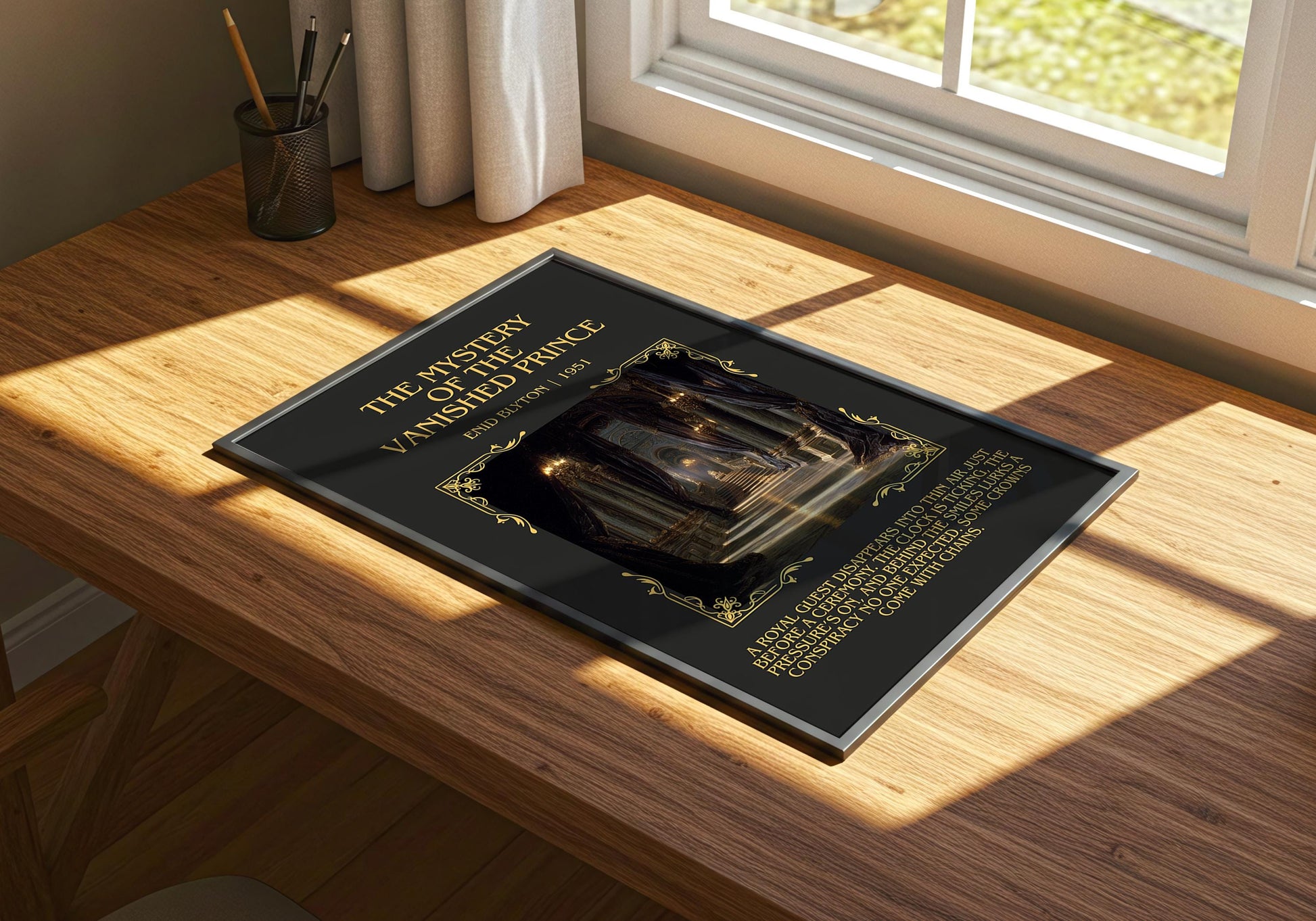 The Mystery Of The Vanished Prince by Enid Blyton Descriptive, High Quality Poster Print.Free Delivery Wall Art.Author&Blurb Book Nook Gift