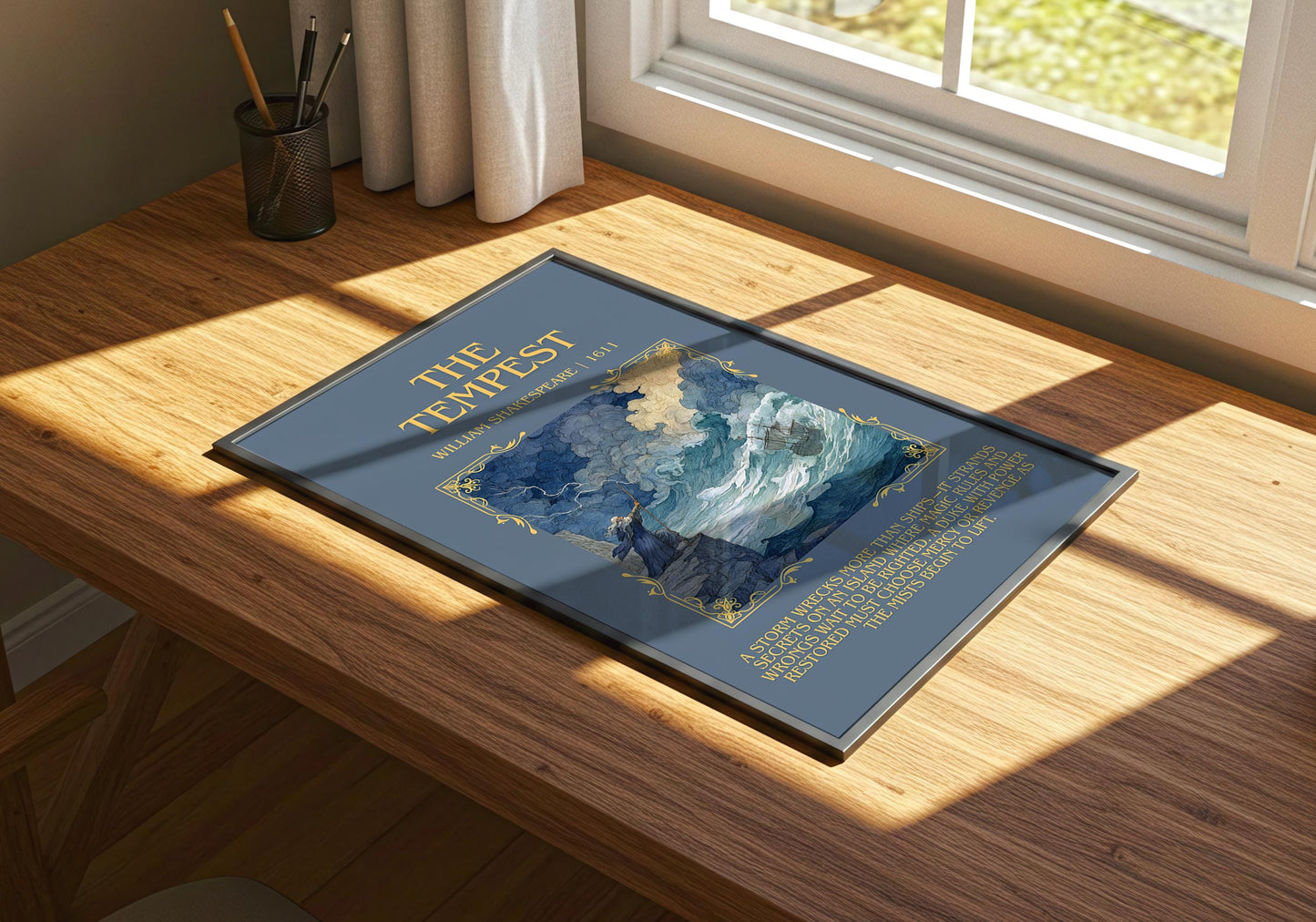 The Tempest by William Shakespeare Descriptive, High Quality Poster Print.Free Delivery Wall Art.Author&Blurb Book Nook Gift Play