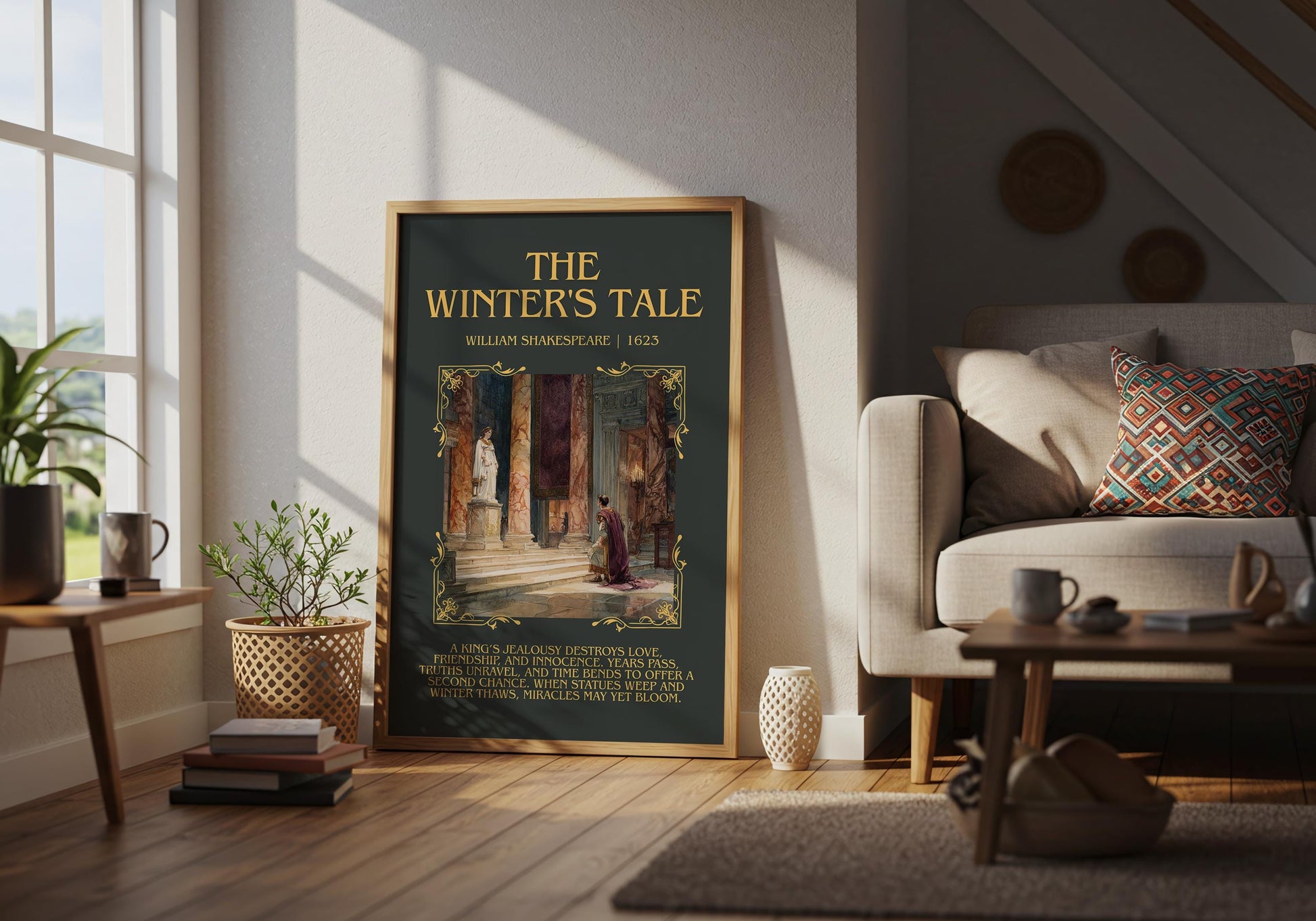 The Winter's Tale by William Shakespeare Descriptive, High Quality Poster Print.Free Delivery Wall Art.Author&Blurb Book Nook Gift