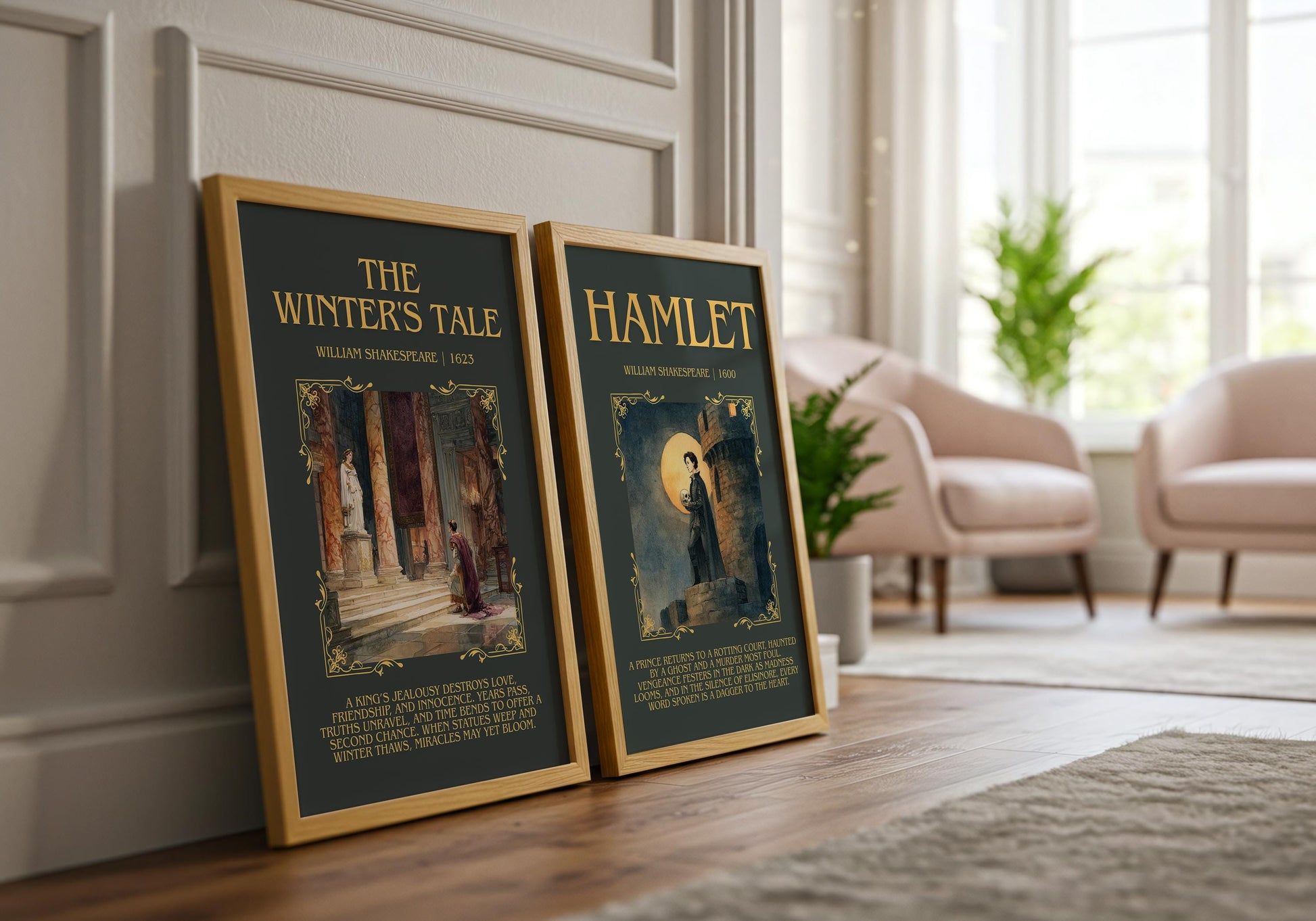 The Winter's Tale by William Shakespeare Descriptive, High Quality Poster Print.Free Delivery Wall Art.Author&Blurb Book Nook Gift