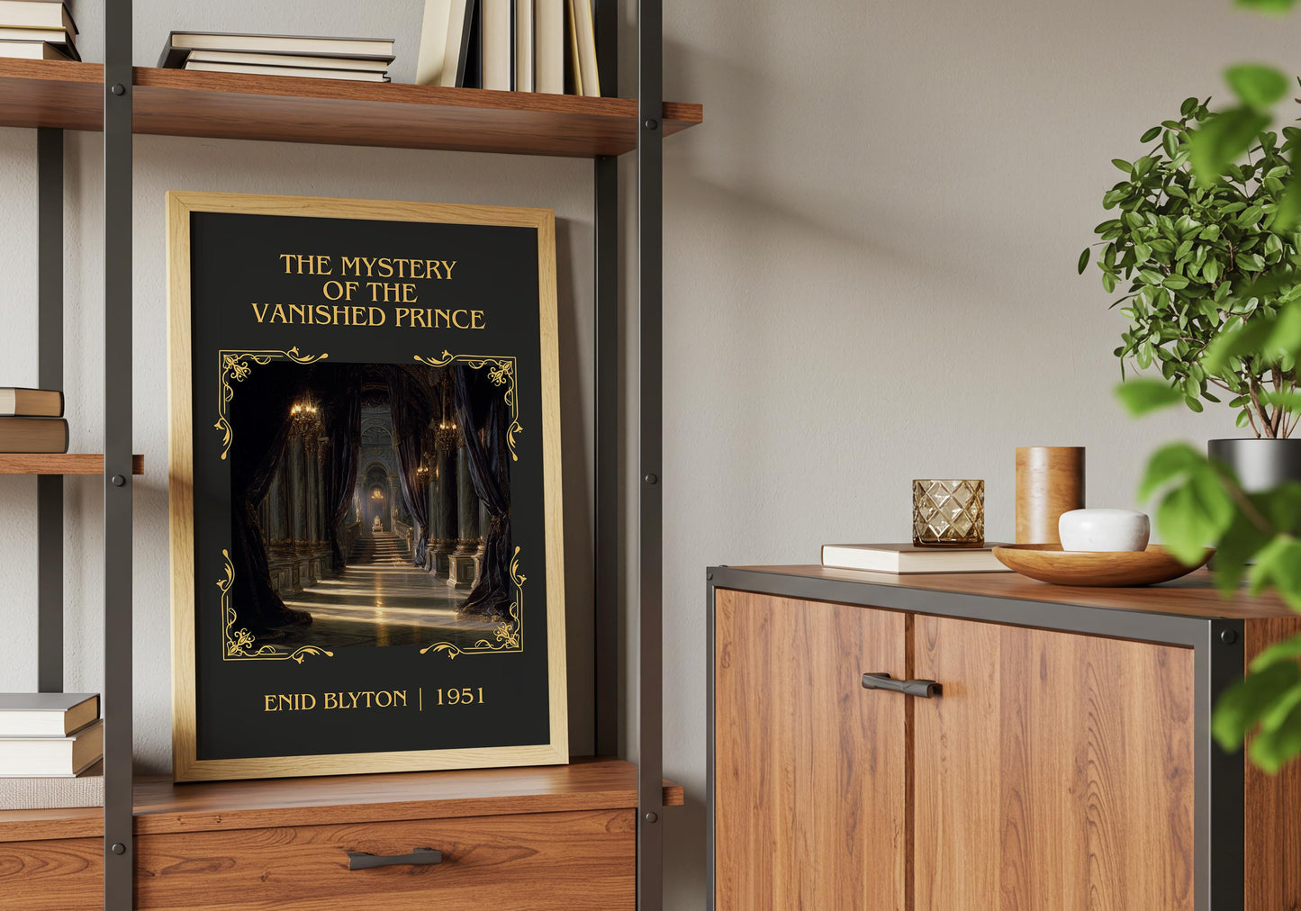 The Mystery Of The Vanished Prince by Enid Blyton High Quality Poster Print.Free Delivery Wall Art. Author Book Nook Minimalist Gift