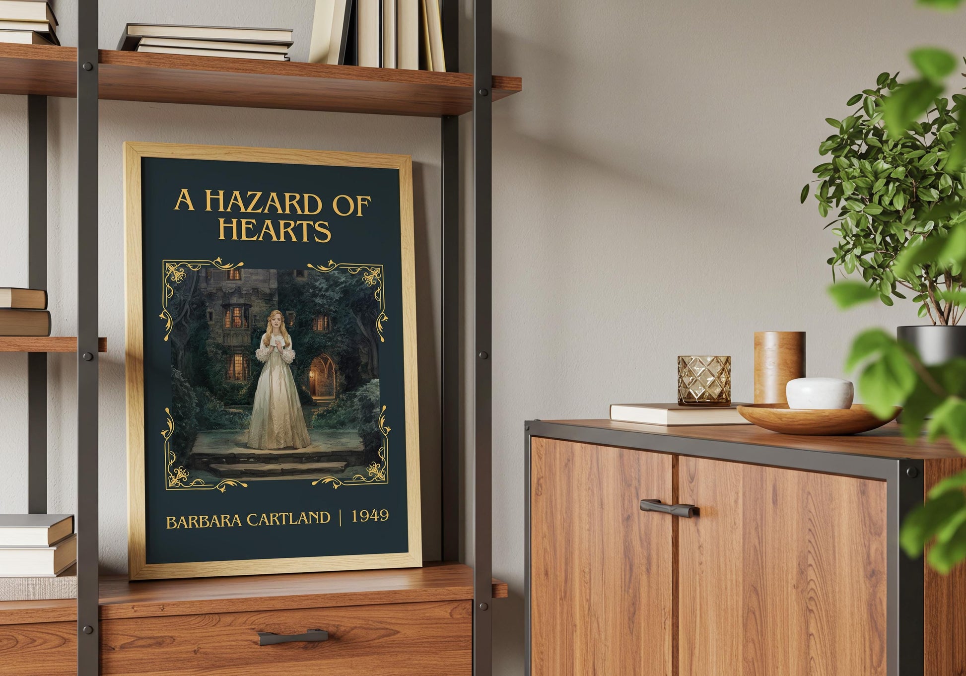 A Hazard Of Hearts by Barbara Cartland High Quality Poster Print.Wall Art. Title,Author Book/Novel Artwork.Minimalist Clean Print Book Lover