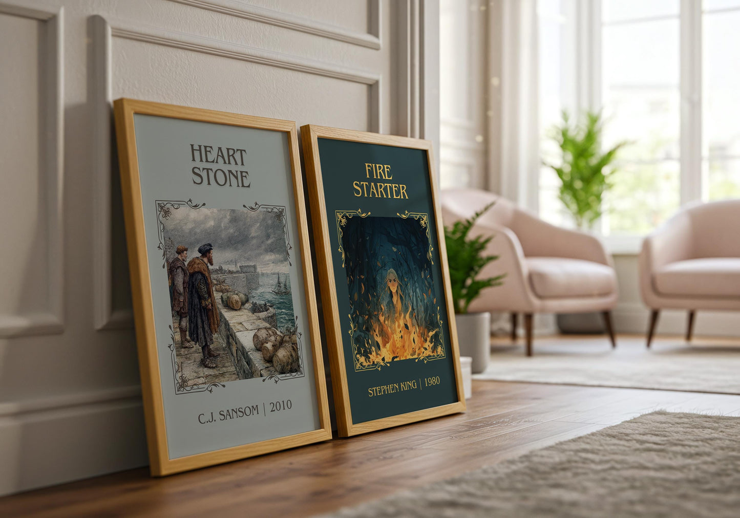 Fire Starter by Stephen King Descriptive, High Quality Poster Print.Free Delivery Wall Art. Author&Blurb Book Nook Library Gift Art Novel