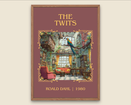 The Twits by Roald Dahl High Quality Poster Print. Free Delivery Wall Art. Author&Title Graphic Book Minimalist Kids Book