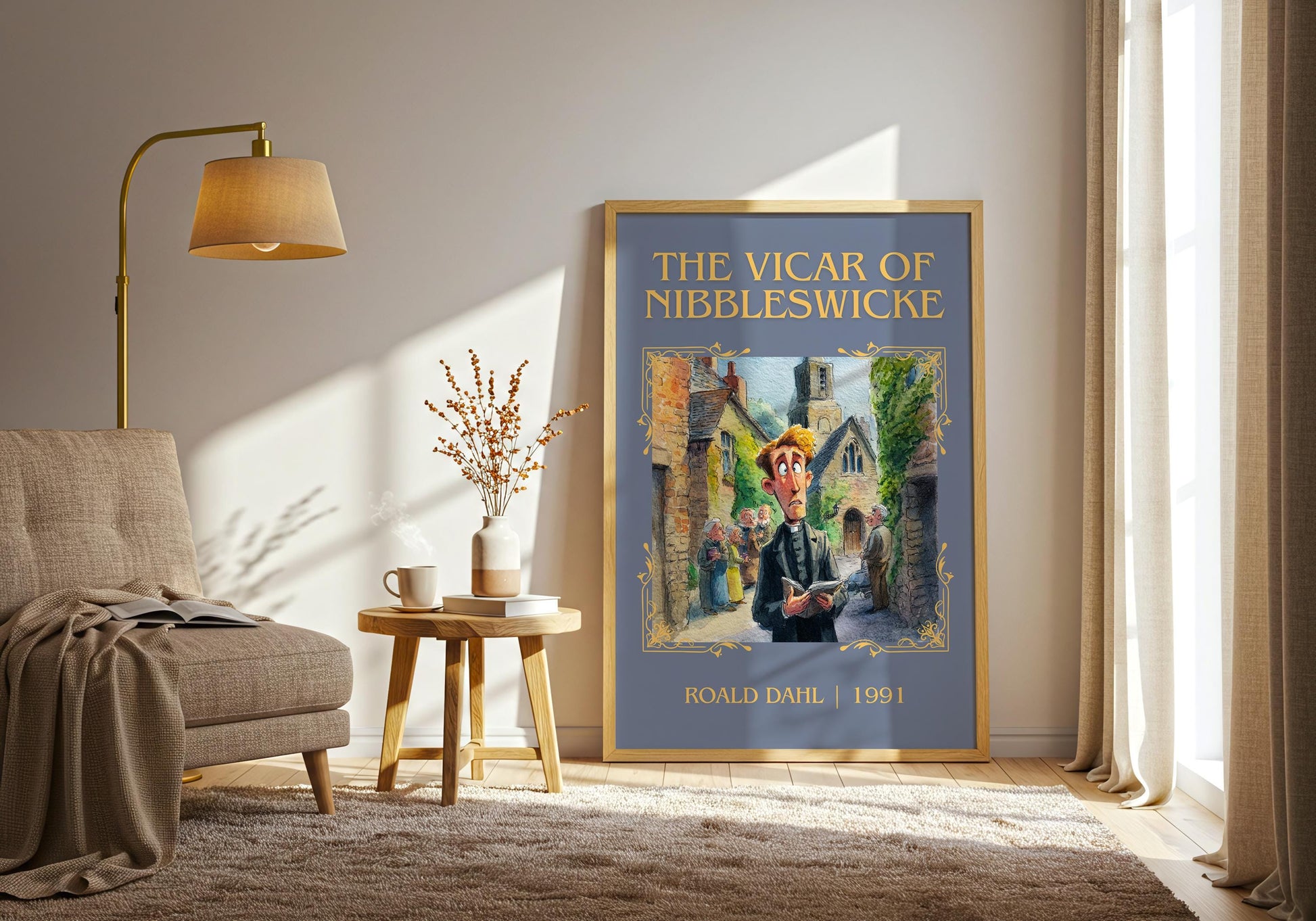 The Vicar Of Nibbelswicke by Roald Dahl High Quality Poster Print. Free Delivery Wall Art. Author&Title Graphic Book Minimalist Kids Book