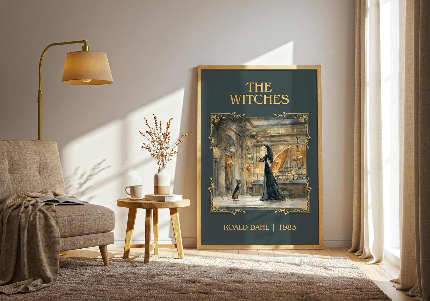 The Witches by Roald Dahl High Quality Poster Print. Free Delivery Wall Art. Author&Title Graphic Book Minimalist Kids Book