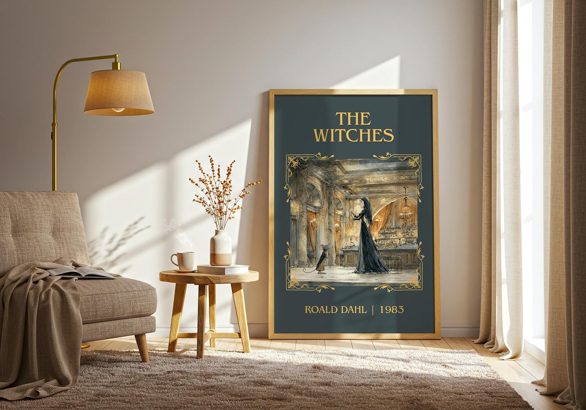 The Witches by Roald Dahl High Quality Poster Print. Free Delivery Wall Art. Author&Title Graphic Book Minimalist Kids Book