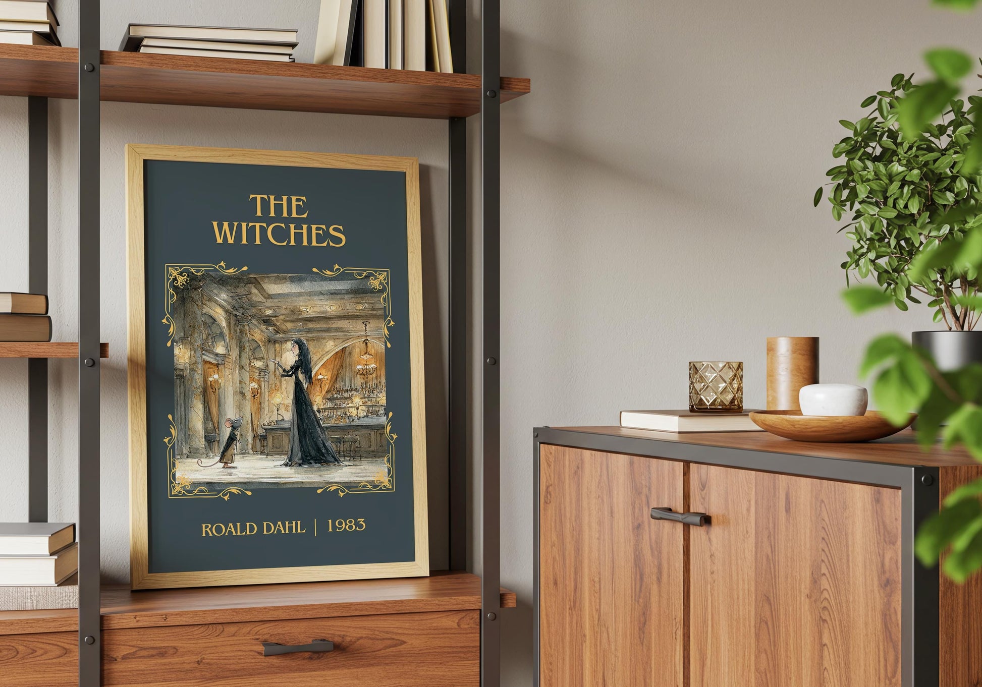The Witches by Roald Dahl High Quality Poster Print. Free Delivery Wall Art. Author&Title Graphic Book Minimalist Kids Book
