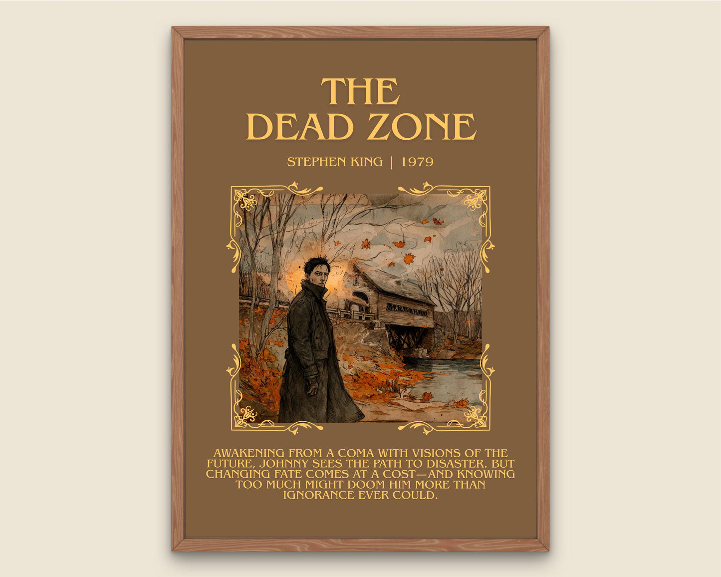 The Dead Zone by Stephen King Descriptive, High Quality Poster Print.Free Delivery Wall Art. Author&Blurb Book Nook Library Gift