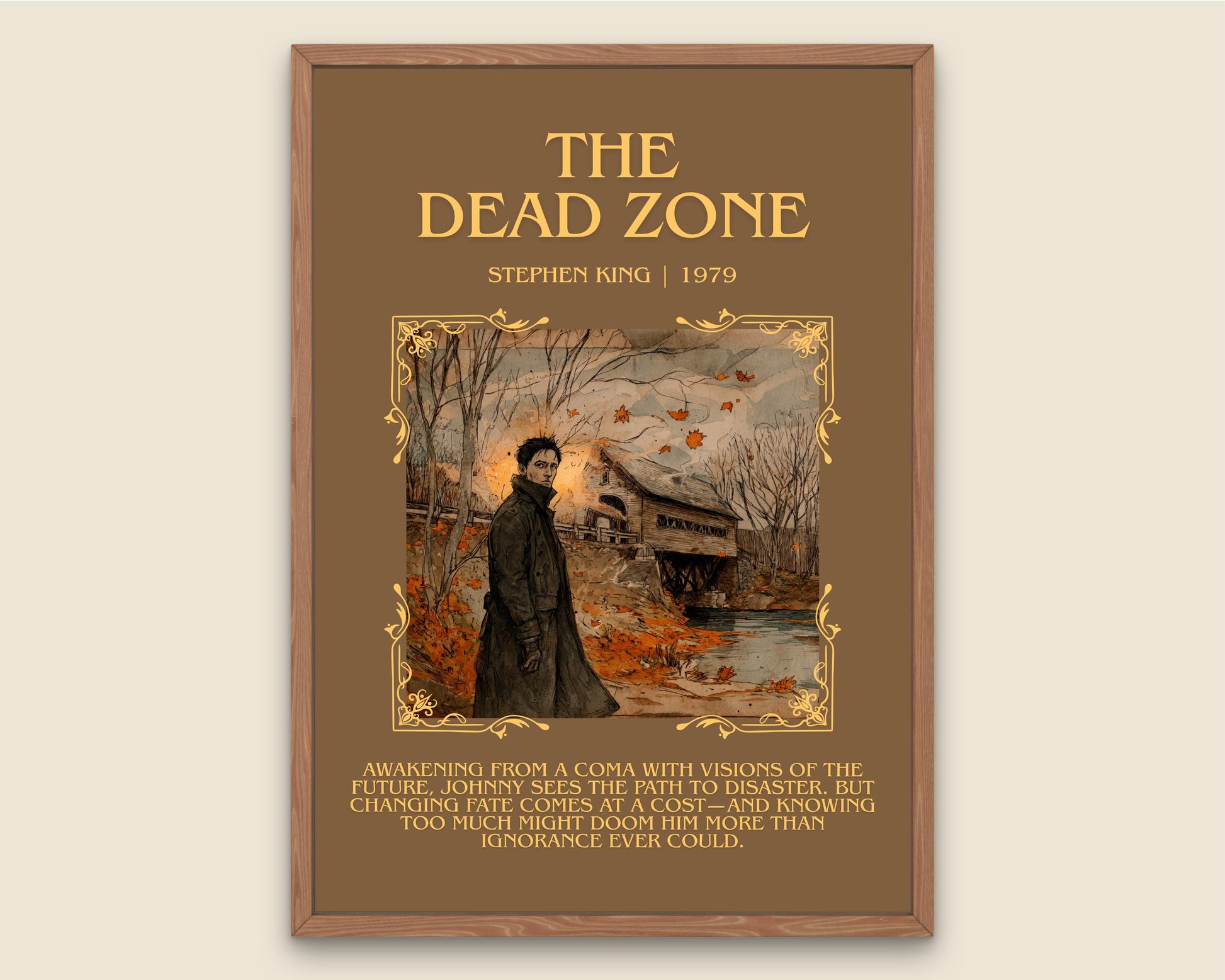 The Dead Zone by Stephen King Descriptive, High Quality Poster Print.Free Delivery Wall Art. Author&Blurb Book Nook Library Gift