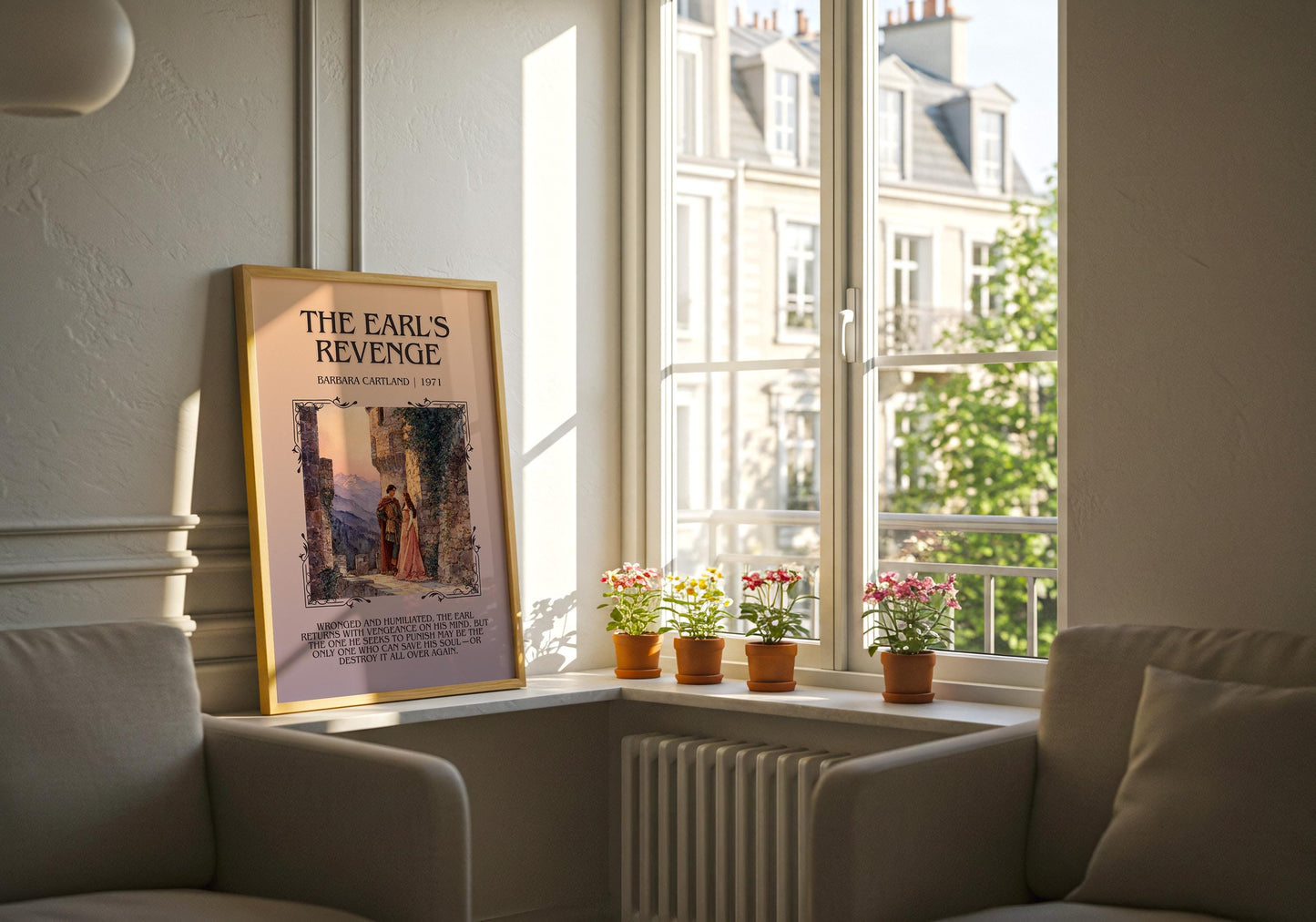 The Earl's Revenge by Barbara Cartland Descriptive, High Quality Poster Print.Free Delivery Wall Art. Author&Blurb Book Nook Library Gift