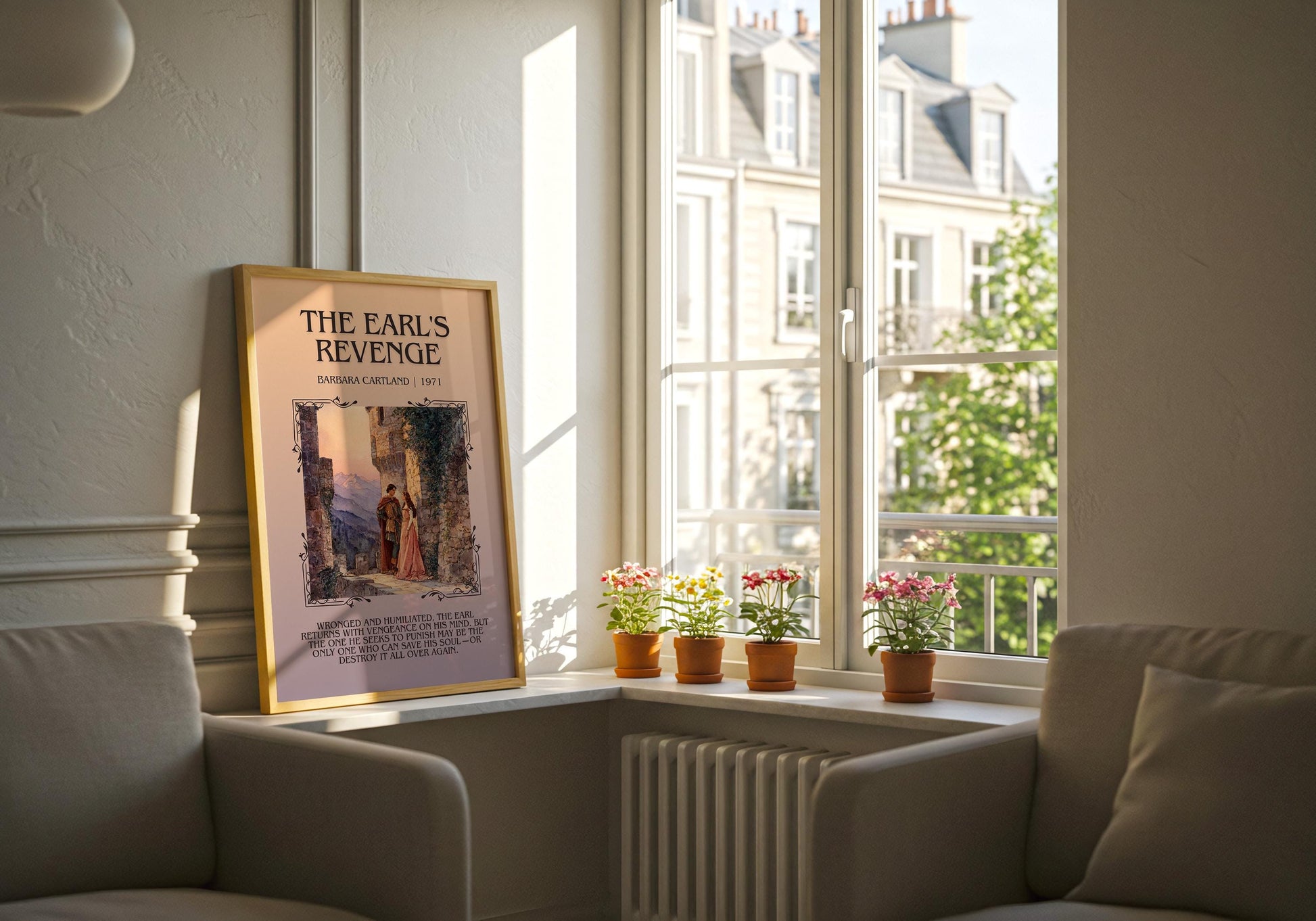 The Earl's Revenge by Barbara Cartland Descriptive, High Quality Poster Print.Free Delivery Wall Art. Author&Blurb Book Nook Library Gift
