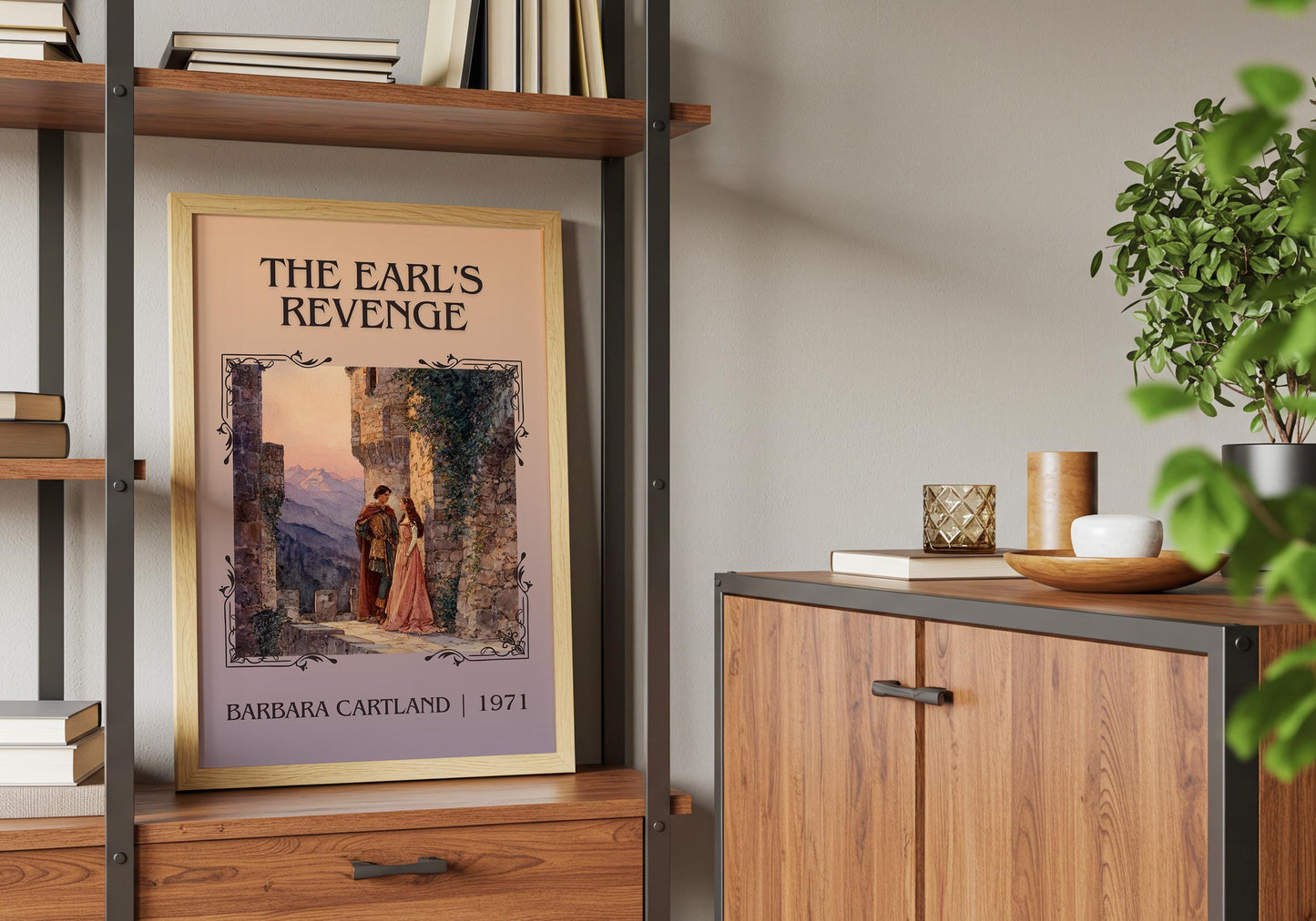 The Earl's Revenge by Barbara Cartland Descriptive, High Quality Poster Print.Free Delivery Wall Art. Author&Blurb Book Nook Library Gift