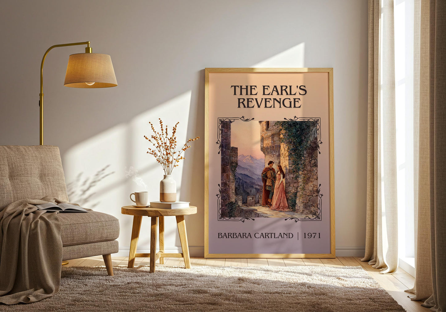The Earl's Revenge by Barbara Cartland Descriptive, High Quality Poster Print.Free Delivery Wall Art. Author&Blurb Book Nook Library Gift