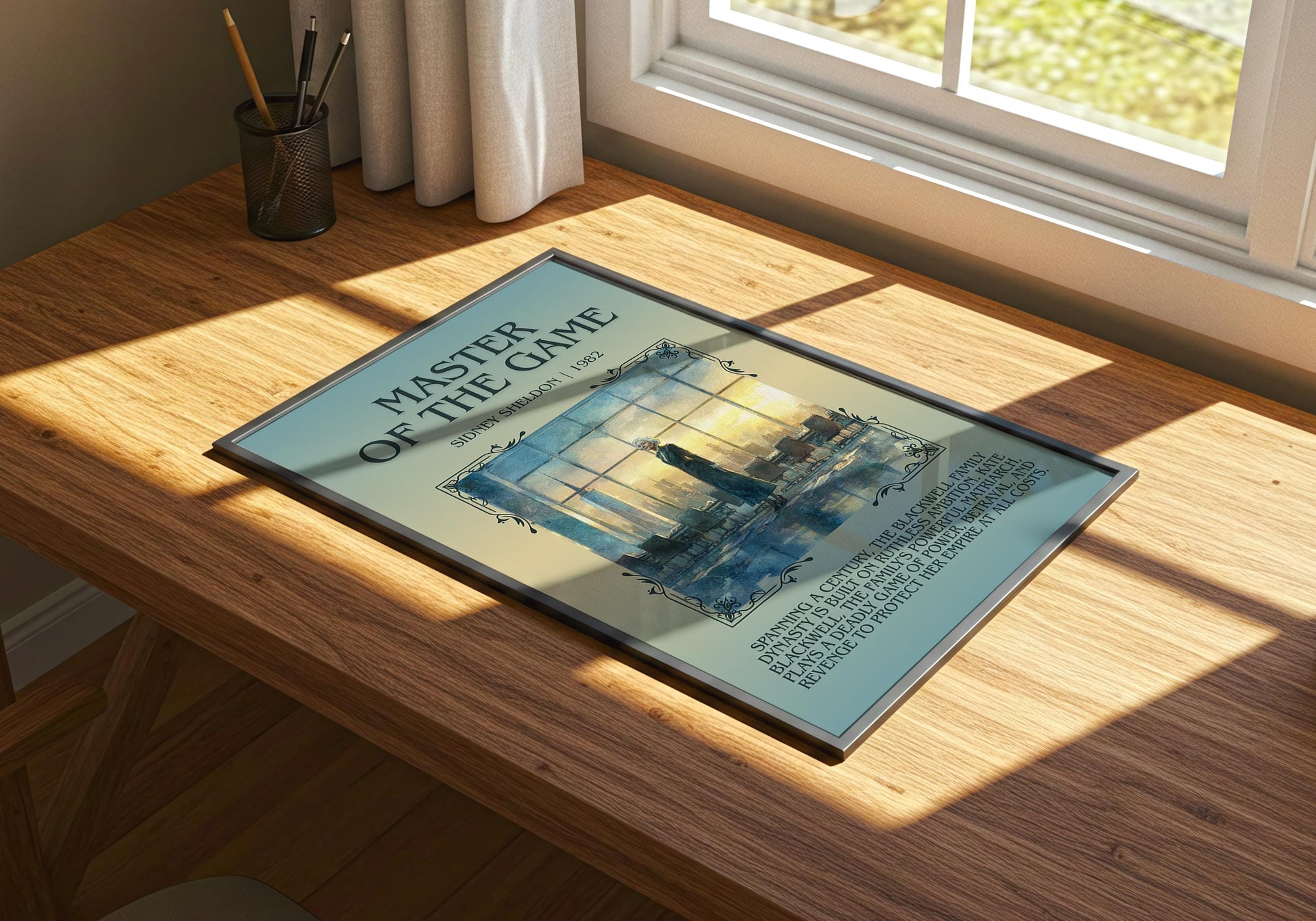 Master Of The Game by Sidney Sheldon Descriptive, High Quality Poster Print.Free Delivery Wall Art.Author&Blurb Book Nook Gift Library Kids