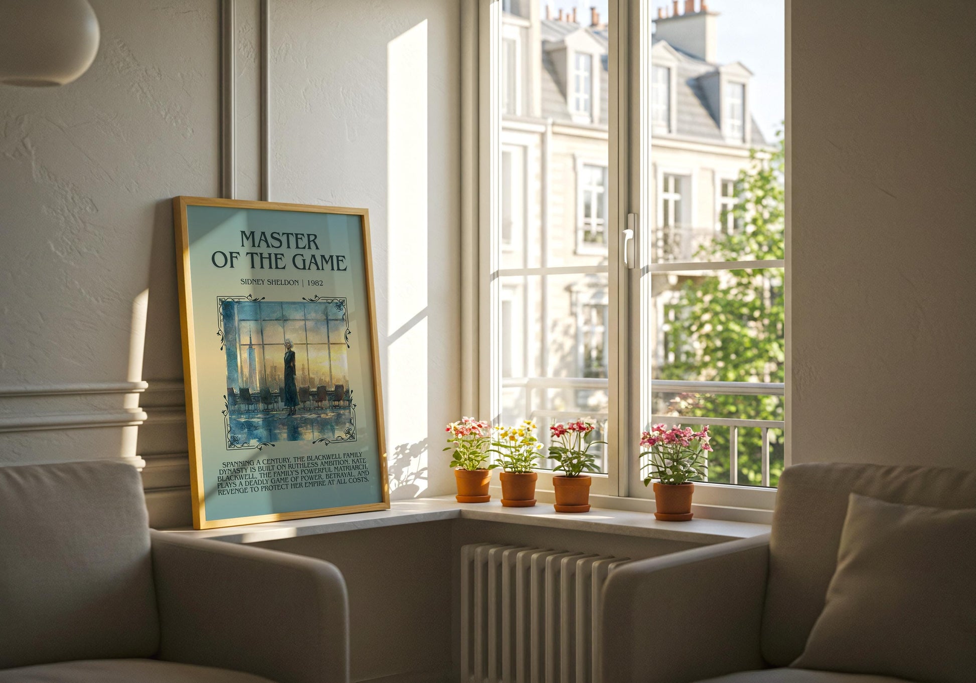 Master Of The Game by Sidney Sheldon Descriptive, High Quality Poster Print.Free Delivery Wall Art.Author&Blurb Book Nook Gift Library Kids