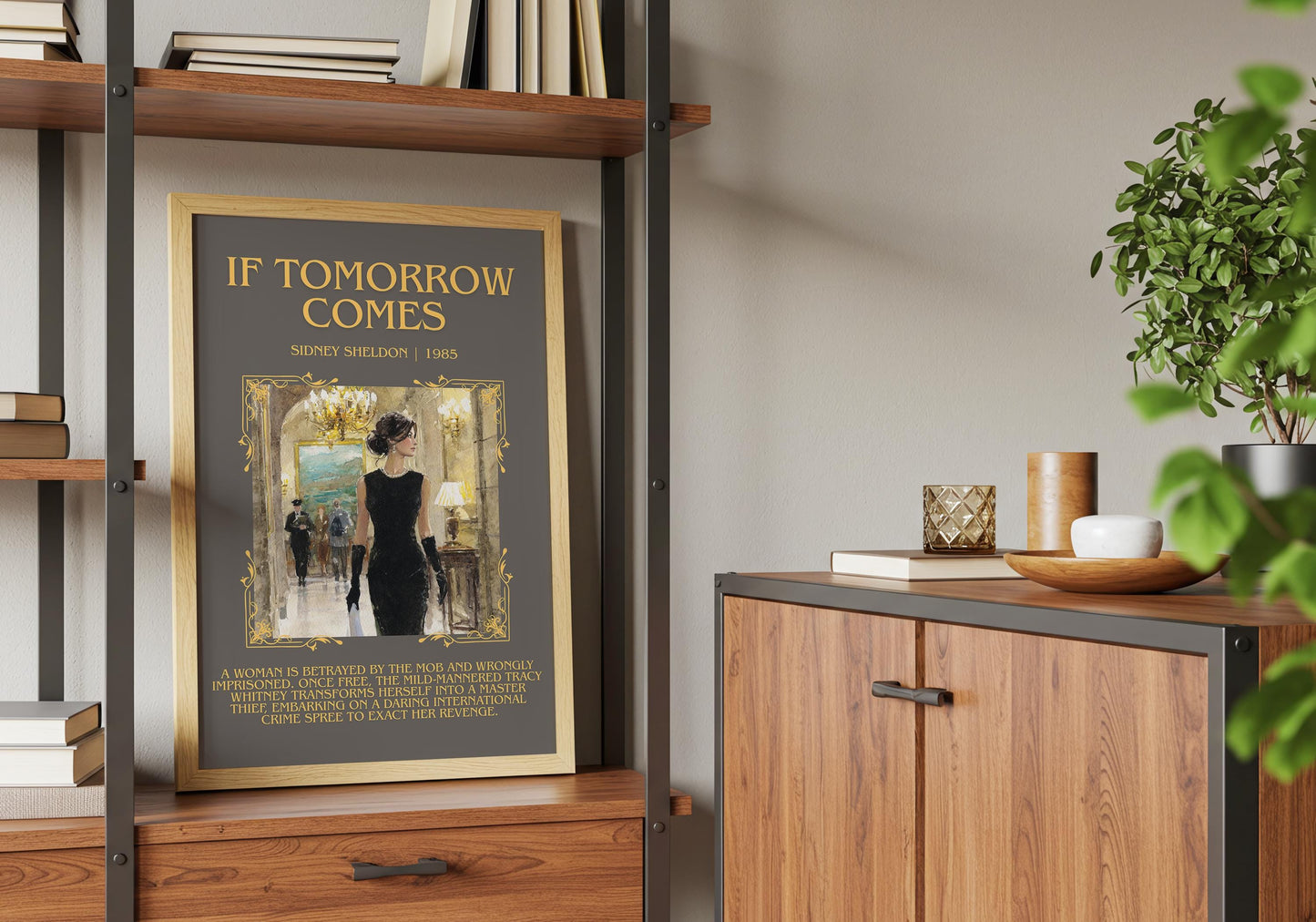 If Tomorrow Comes by Sidney Sheldon Descriptive, High Quality Poster Print.Free Delivery Wall Art.Author&Blurb Book Nook Gift Library Kids