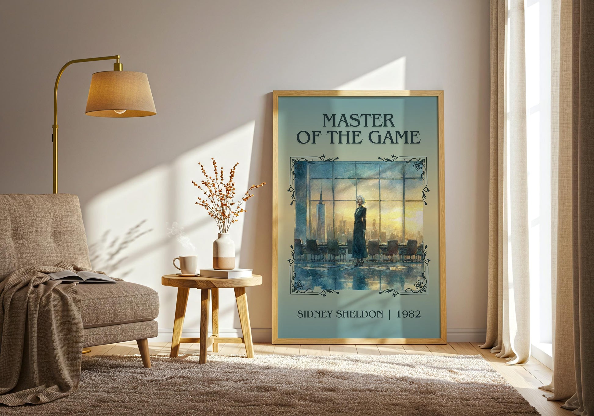 Master Of The Game by Sidney Sheldon High Quality Poster Print. Free Delivery Wall Art. Author&Title Graphic Book Minimalist Kids Book