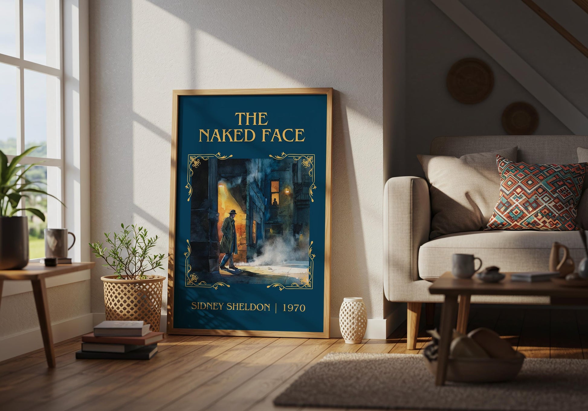 The Naked Face by Sidney Sheldon Descriptive, High Quality Poster. Fast, Free Delivery Wall Art. Minimalist Book Lover Gift Author