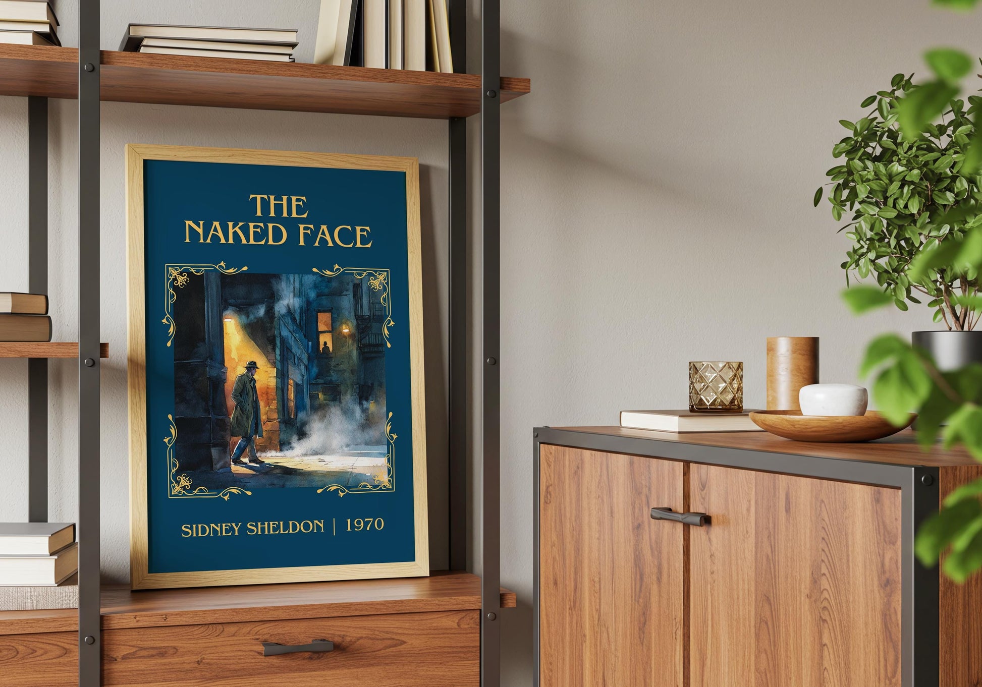 The Naked Face by Sidney Sheldon Descriptive, High Quality Poster. Fast, Free Delivery Wall Art. Minimalist Book Lover Gift Author