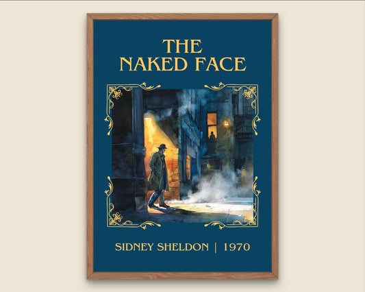 The Naked Face by Sidney Sheldon Descriptive, High Quality Poster. Fast, Free Delivery Wall Art. Minimalist Book Lover Gift Author