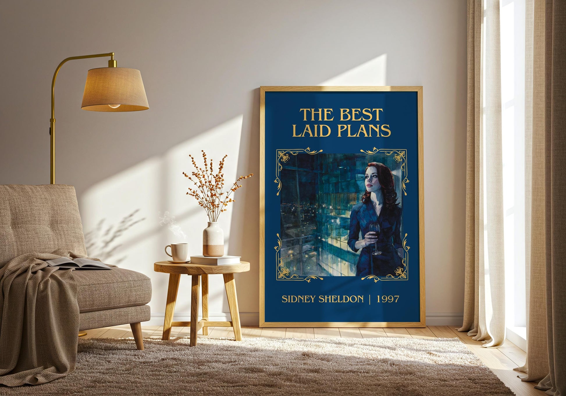 The Best Laid Plans by Sidney Sheldon Descriptive, High Quality Poster. Fast, Free Delivery Wall Art. Minimalist Book Lover Gift Author