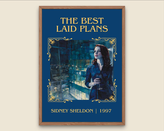 The Best Laid Plans by Sidney Sheldon Descriptive, High Quality Poster. Fast, Free Delivery Wall Art. Minimalist Book Lover Gift Author