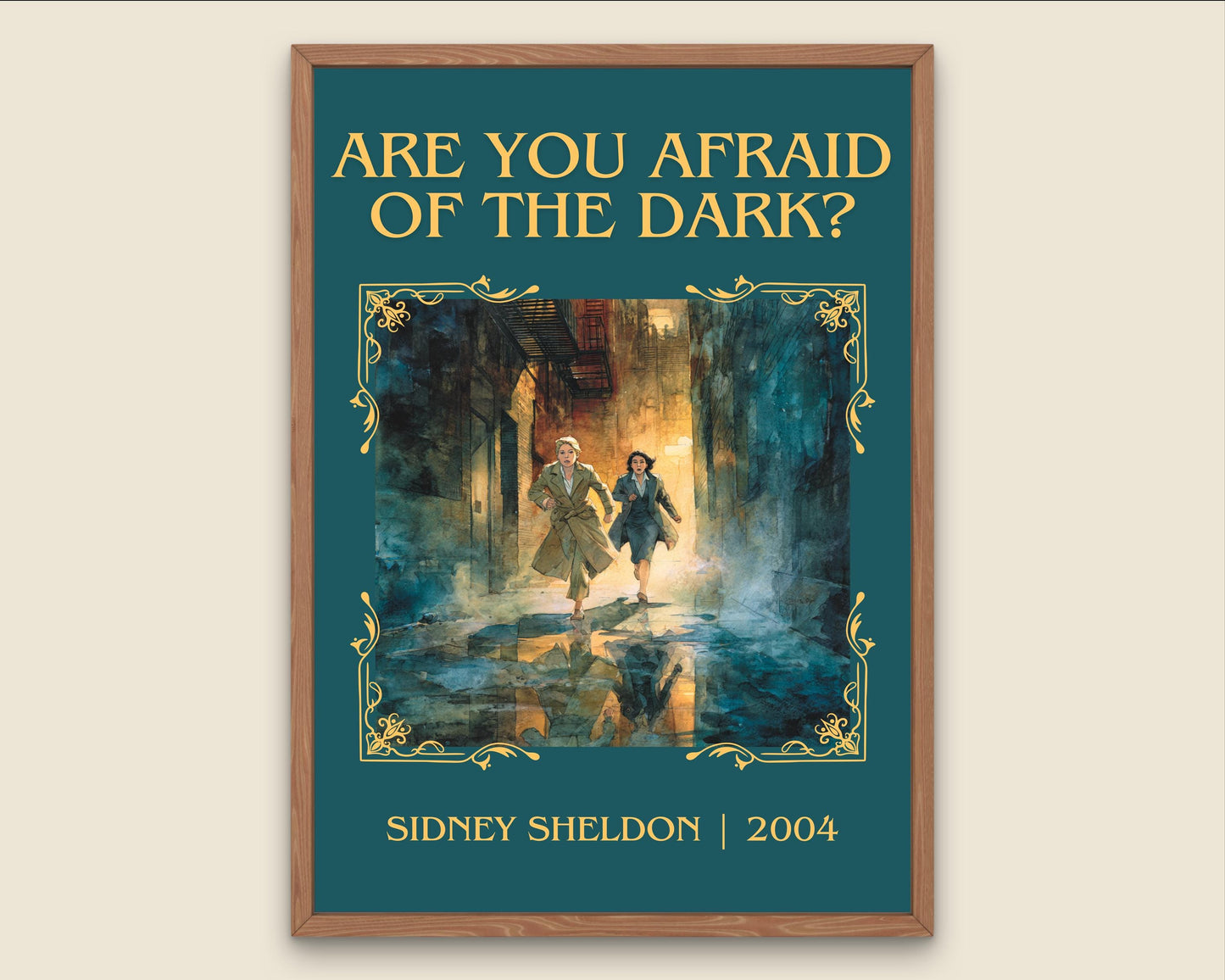 Are You Afraid Of The Dark by Sidney Sheldon Descriptive, High Quality Poster. Free Delivery Wall Art. Minimalist Book Lover Gift Author