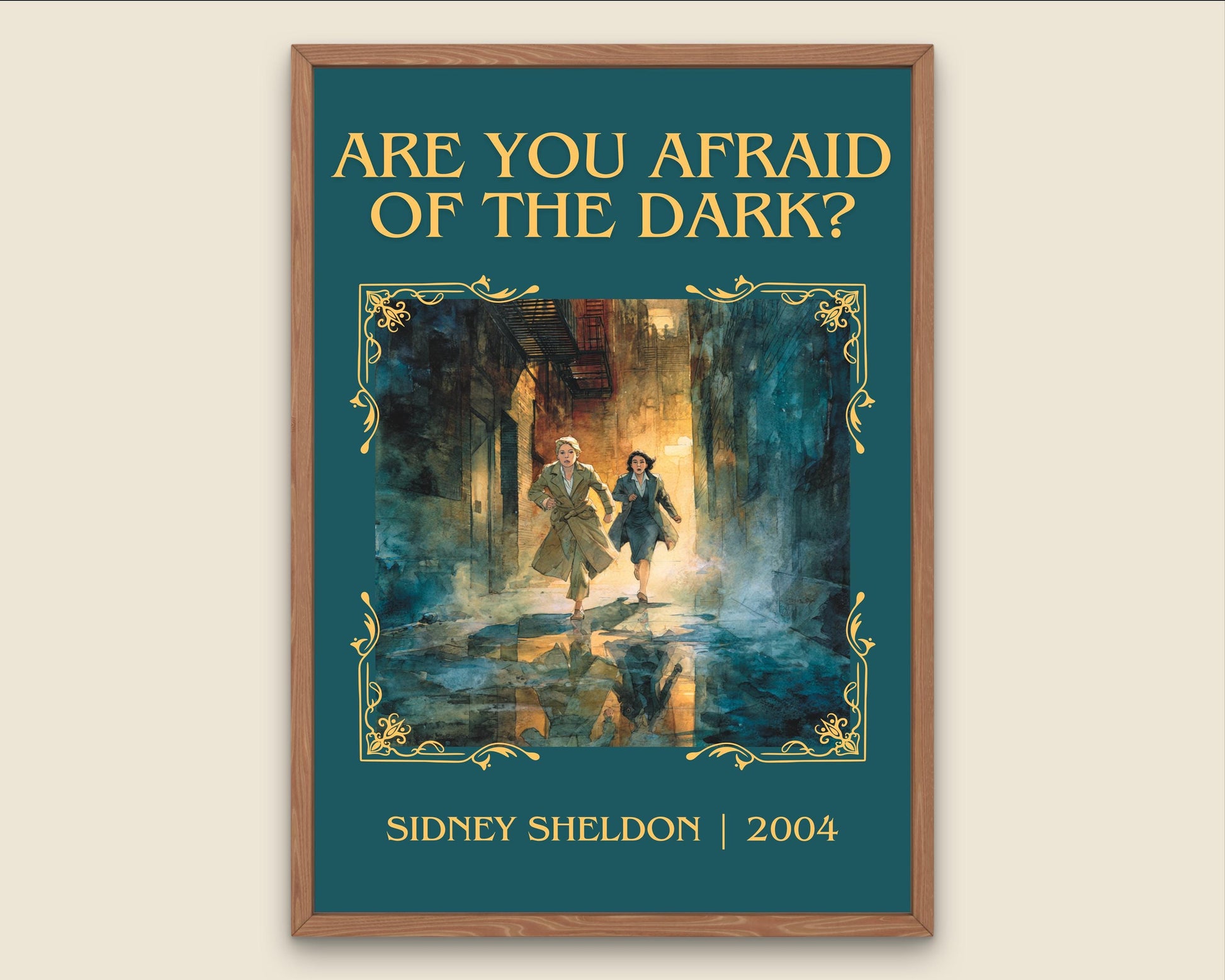 Are You Afraid Of The Dark by Sidney Sheldon Descriptive, High Quality Poster. Free Delivery Wall Art. Minimalist Book Lover Gift Author