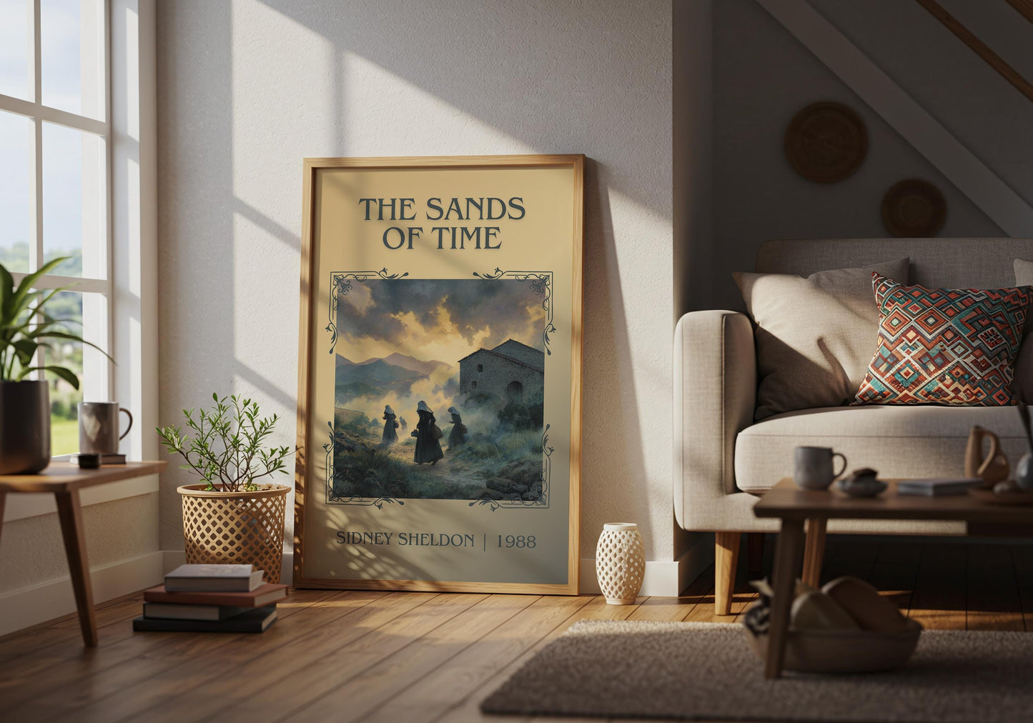 The Sands Of Time by Sidney Sheldon Descriptive, High Quality Poster. Free Delivery Wall Art. Minimalist Book Lover Gift Author