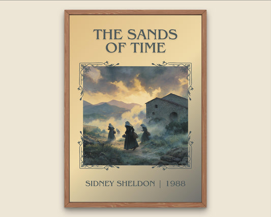 The Sands Of Time by Sidney Sheldon Descriptive, High Quality Poster. Free Delivery Wall Art. Minimalist Book Lover Gift Author