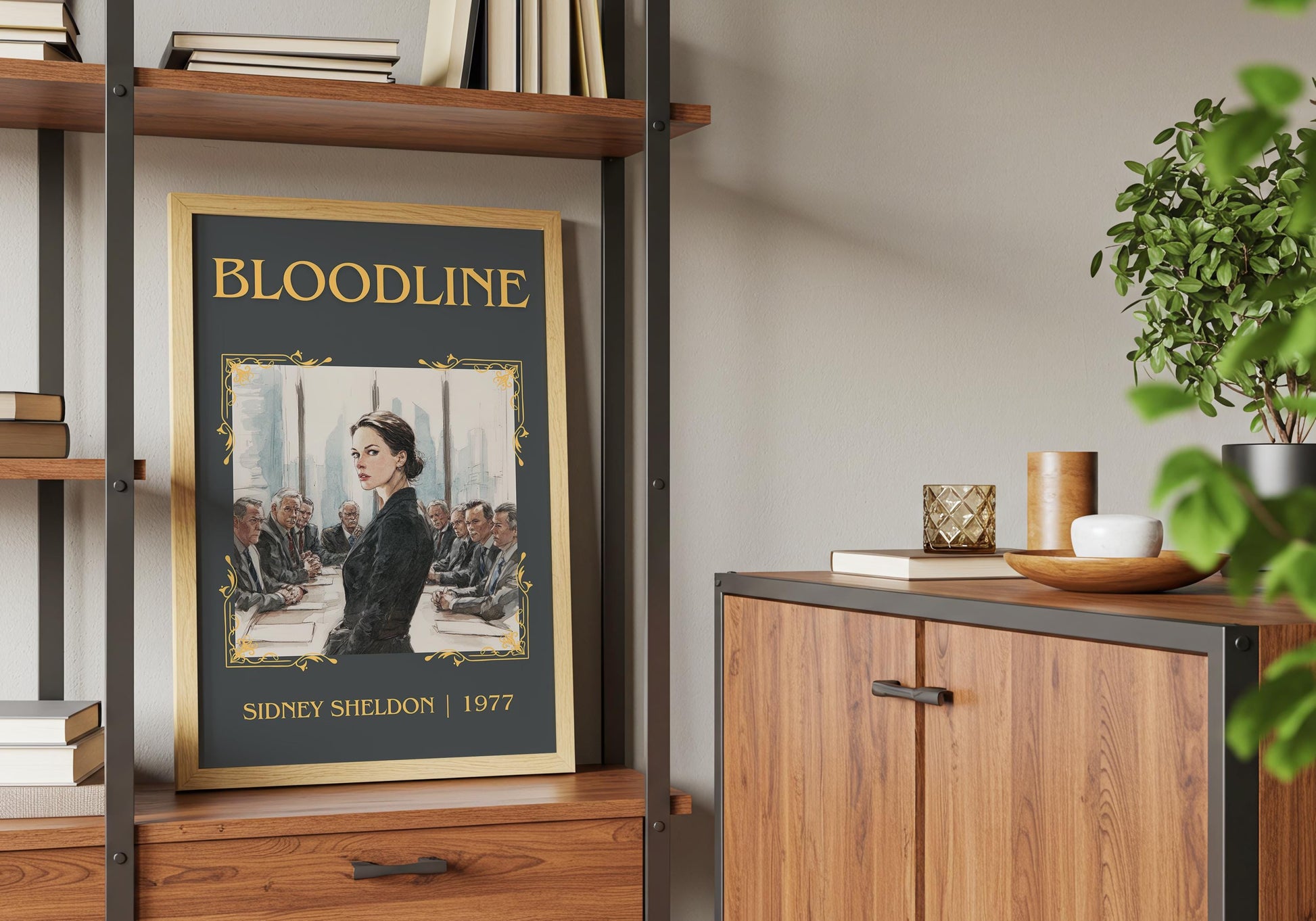 Bloodline by Sidney Sheldon Descriptive, High Quality Poster. Free Delivery Wall Art. Minimalist Book Lover Gift Author